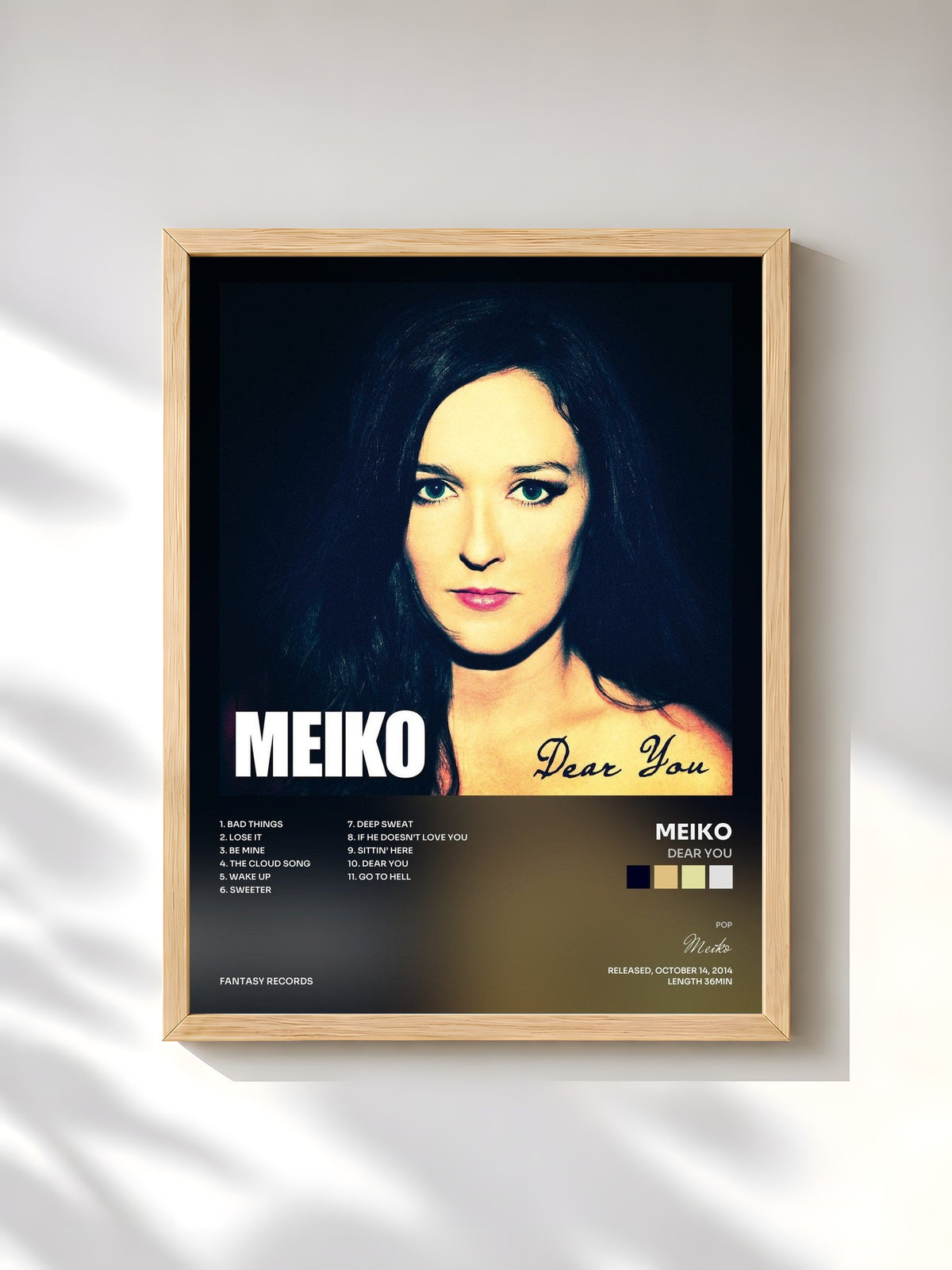 #bois Tableau de l'album Dear You de Meiko, cadre en bois brut, imprimé et encadré en France