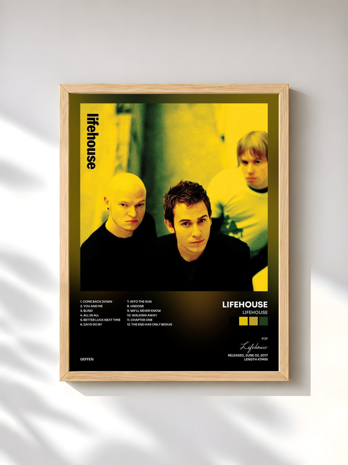 #bois Tableau de l'album Lifehouse de Lifehouse, cadre en bois brut, imprimé et encadré en France