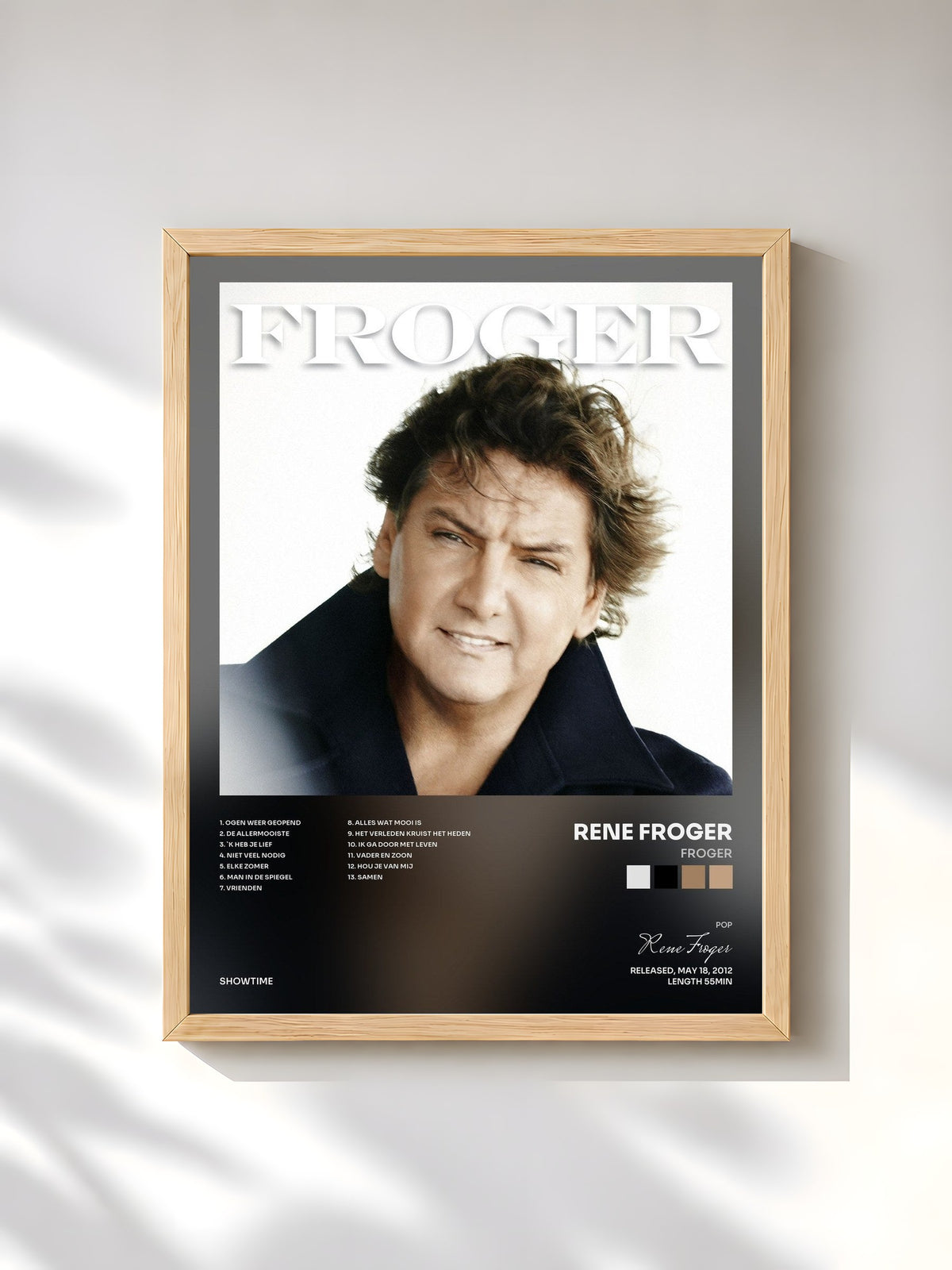 #bois Tableau de l'album Froger de Rene Froger, cadre en bois brut, imprimé et encadré en France