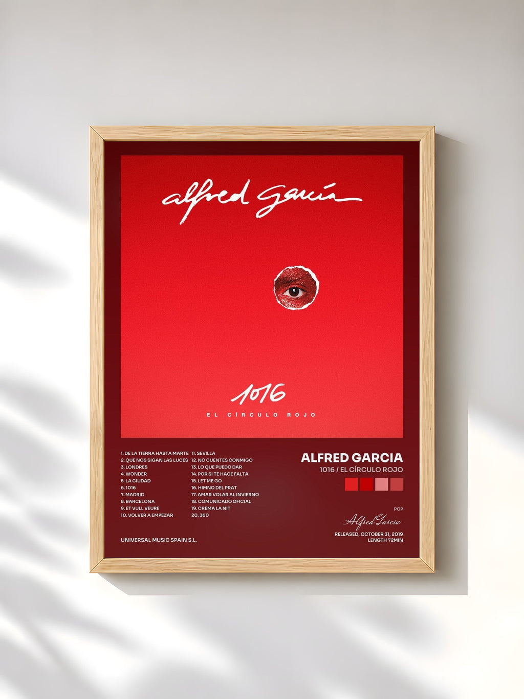 #bois Tableau de l'album 1016 / El Círculo Rojo de Alfred Garcia, cadre en bois brut, imprimé et encadré en France
