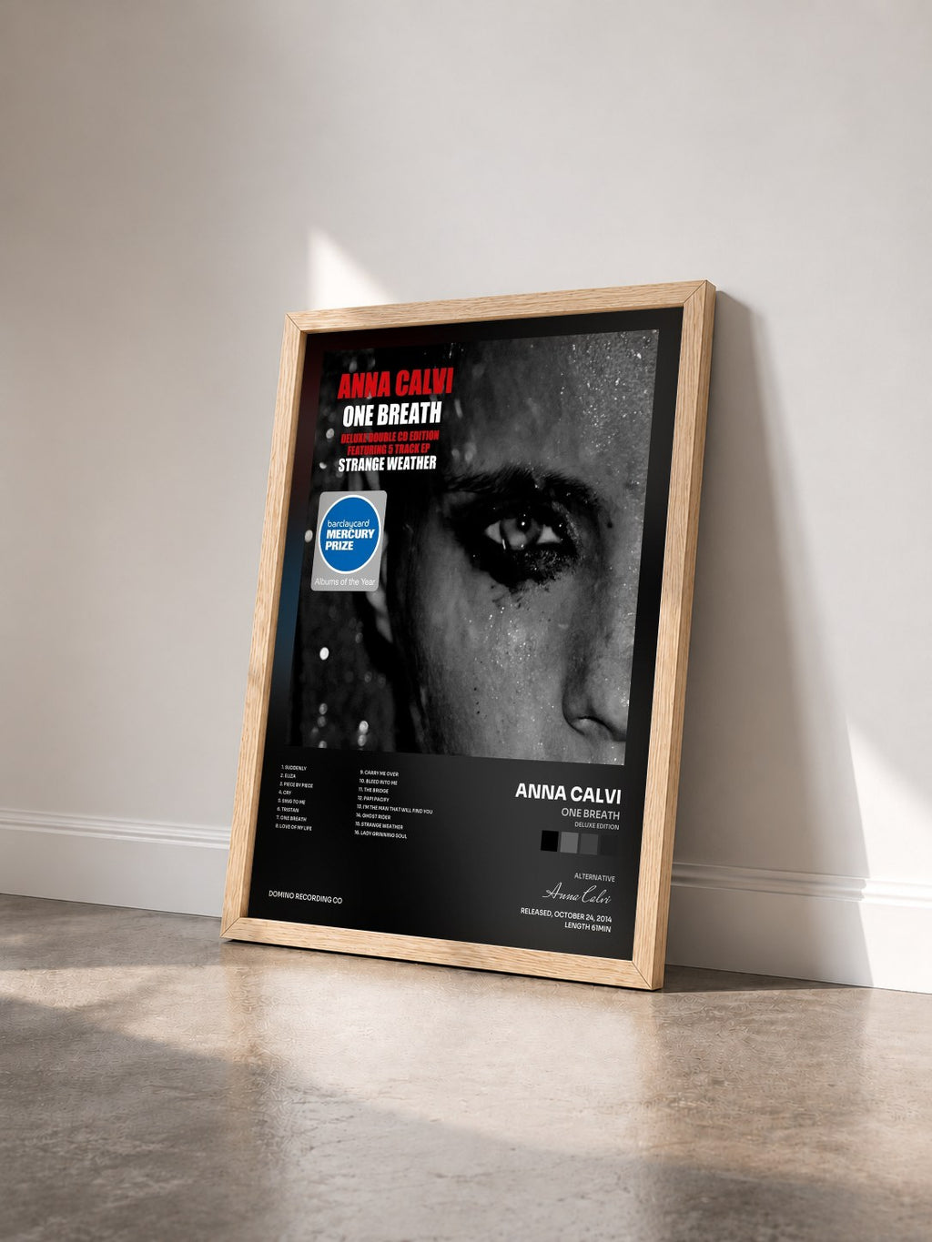 #bois Tableau de l'album One Breath (Deluxe Edition) de Anna Calvi vu de trois quarts, cadre en bois brut
