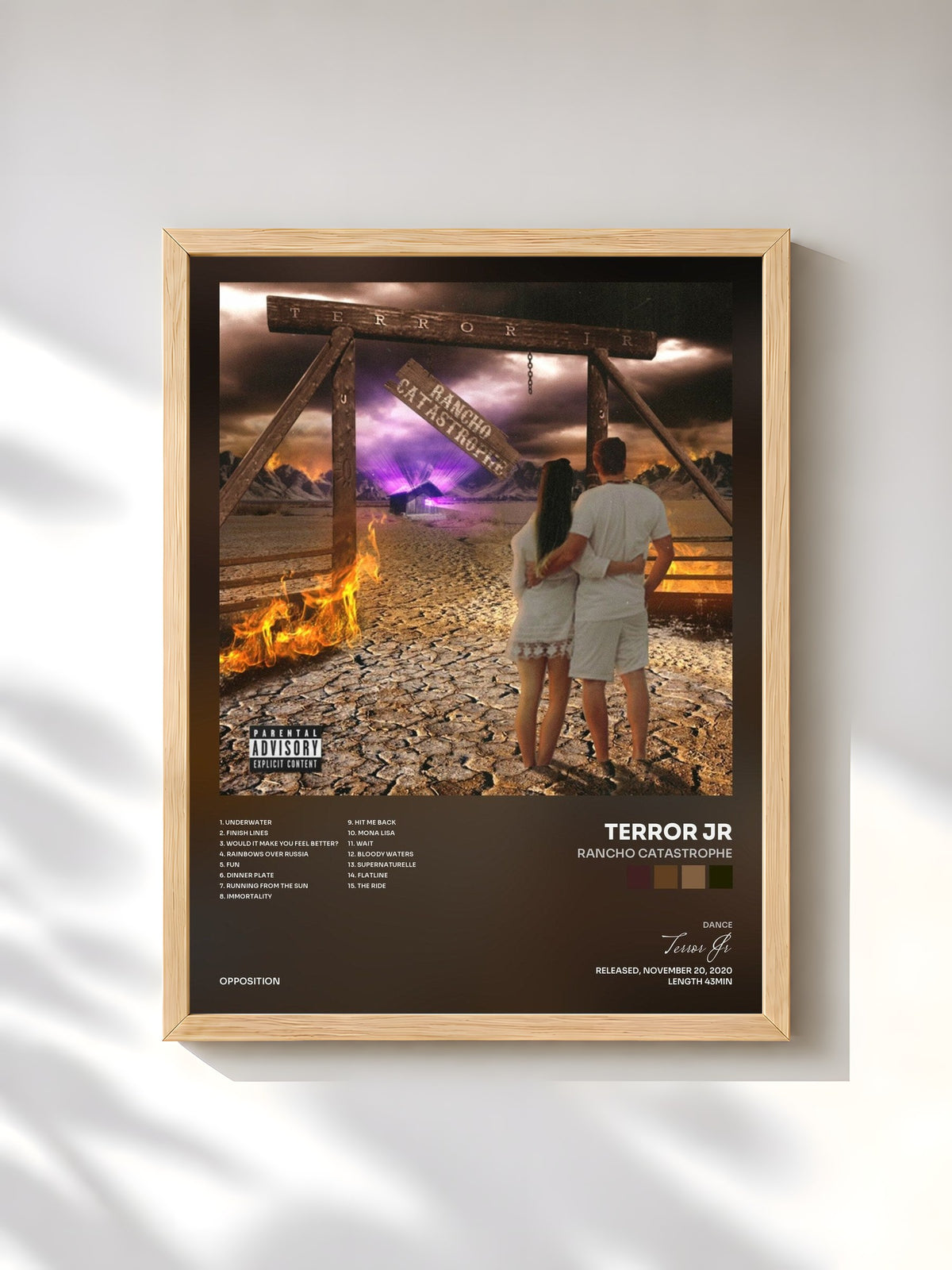 #bois Tableau de l'album Rancho Catastrophe de Terror Jr, cadre en bois brut, imprimé et encadré en France