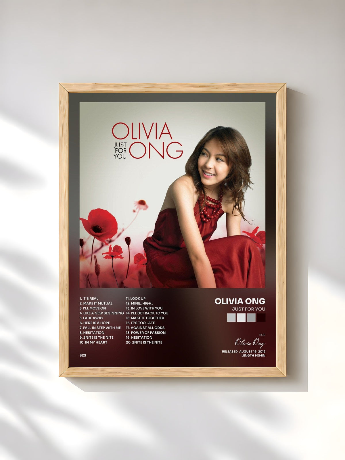 #bois Tableau de l'album Just for You de Olivia Ong, cadre en bois brut, imprimé et encadré en France