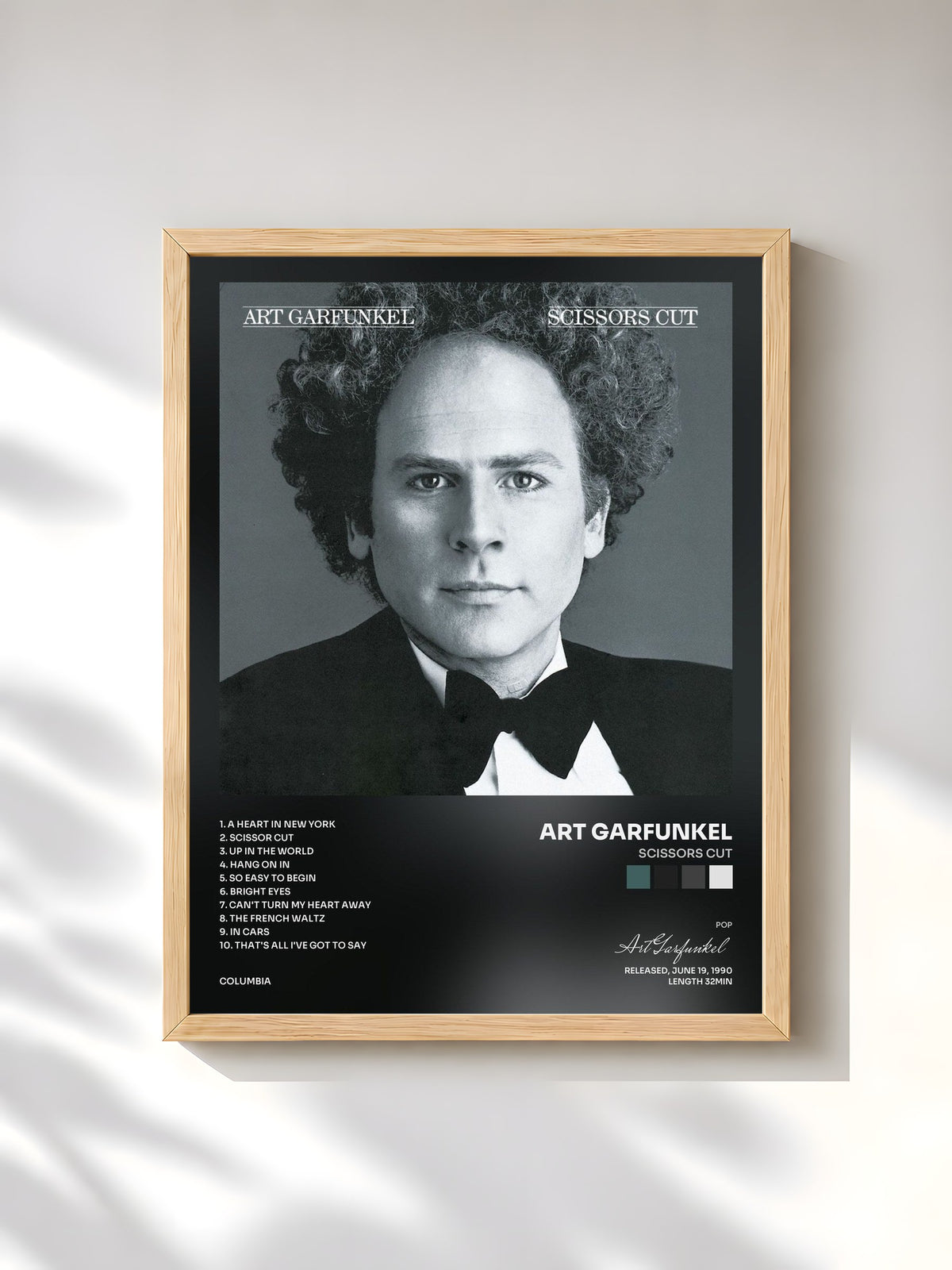 #bois Tableau de l'album Scissors Cut de Art Garfunkel, cadre en bois brut, imprimé et encadré en France