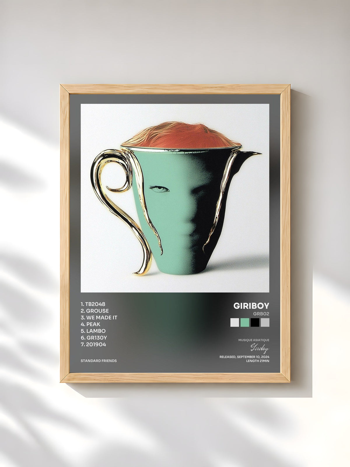 #bois Tableau de l'album GRB02 de Giriboy, cadre en bois brut, imprimé et encadré en France