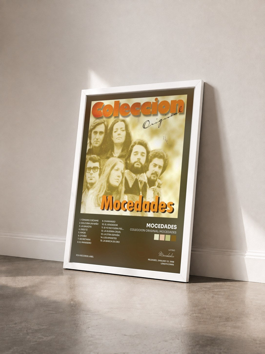 #blanc Tableau de l'album Coleccion Original: Mocedades de Mocedades vu de trois quarts, cadre blanc