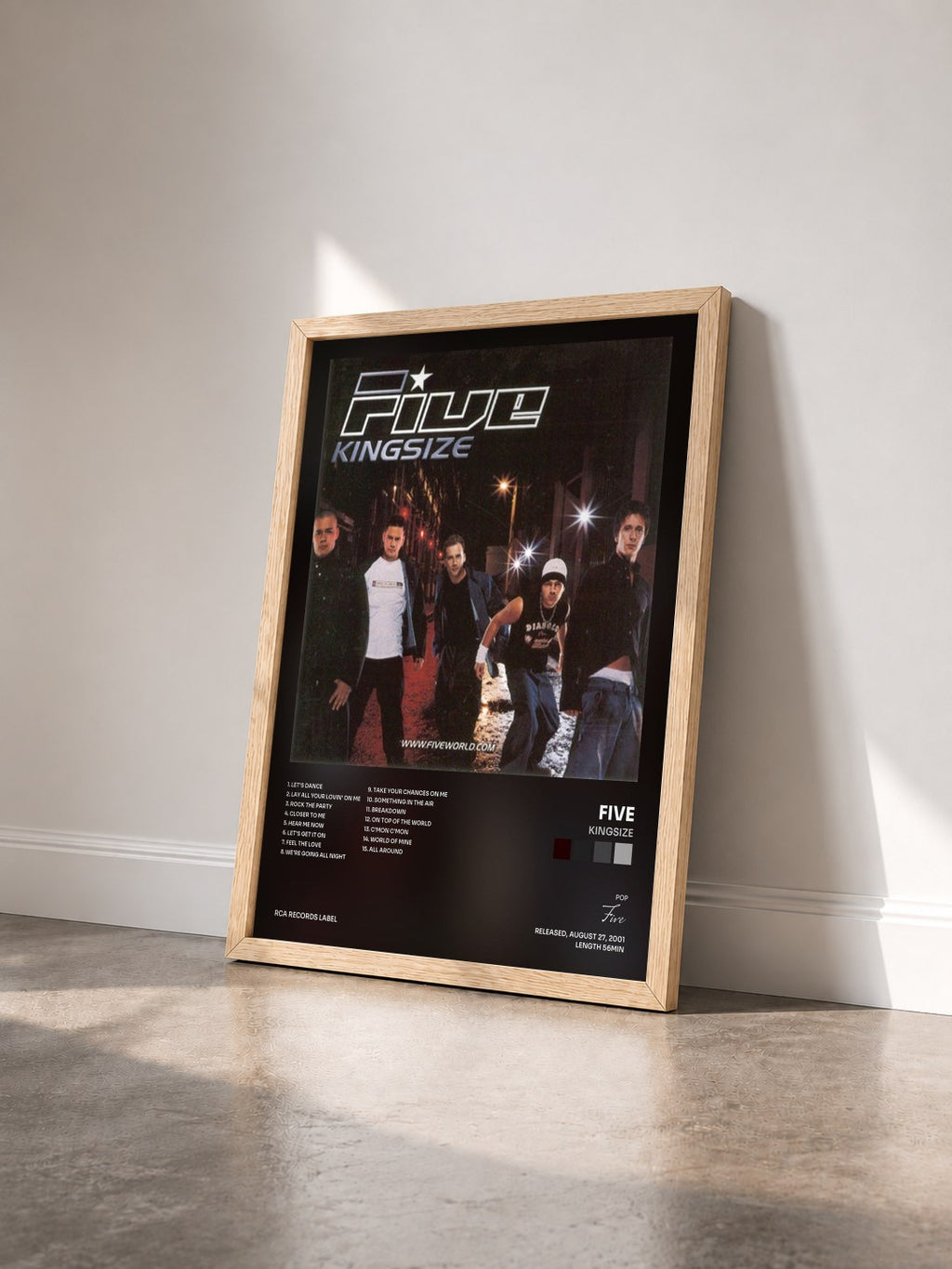 #bois Tableau de l'album Kingsize de Five vu de trois quarts, cadre en bois brut
