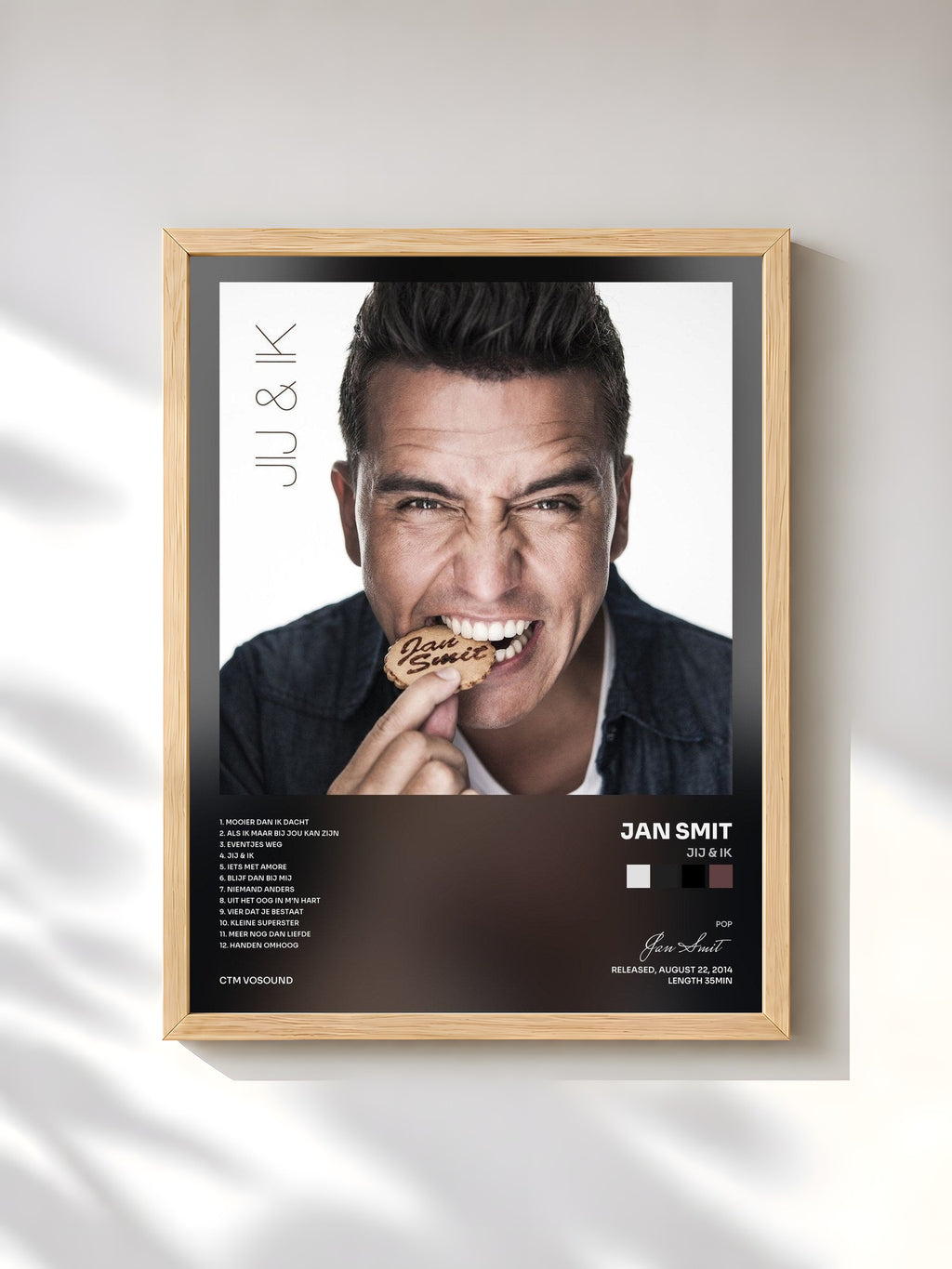 #bois Tableau de l'album Jij & Ik de Jan Smit, cadre en bois brut, imprimé et encadré en France