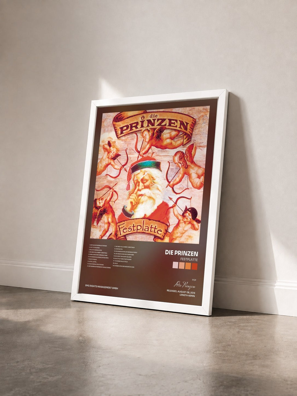 #blanc Tableau de l'album Festplatte de Die Prinzen vu de trois quarts, cadre blanc