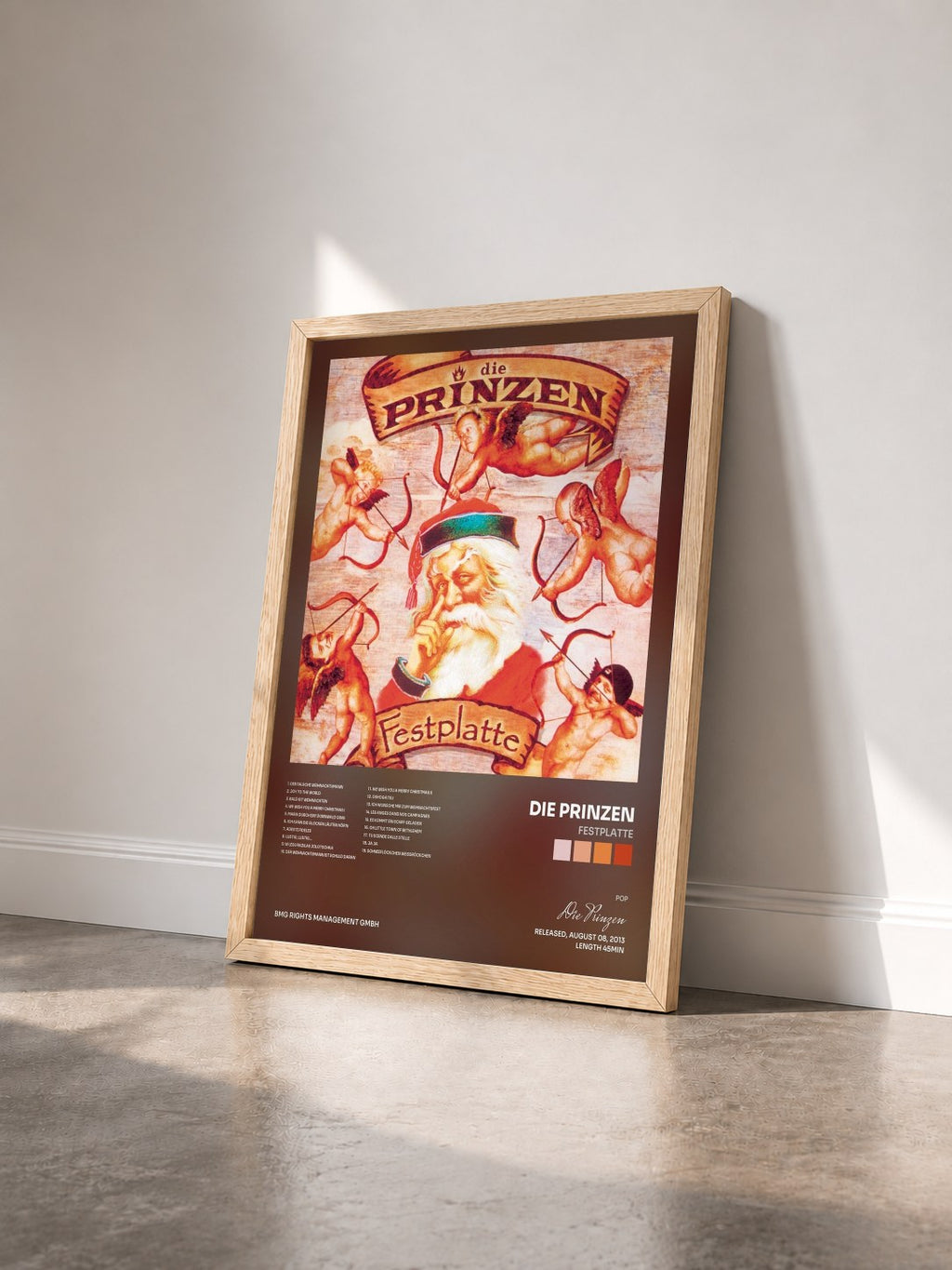 #bois Tableau de l'album Festplatte de Die Prinzen vu de trois quarts, cadre en bois brut
