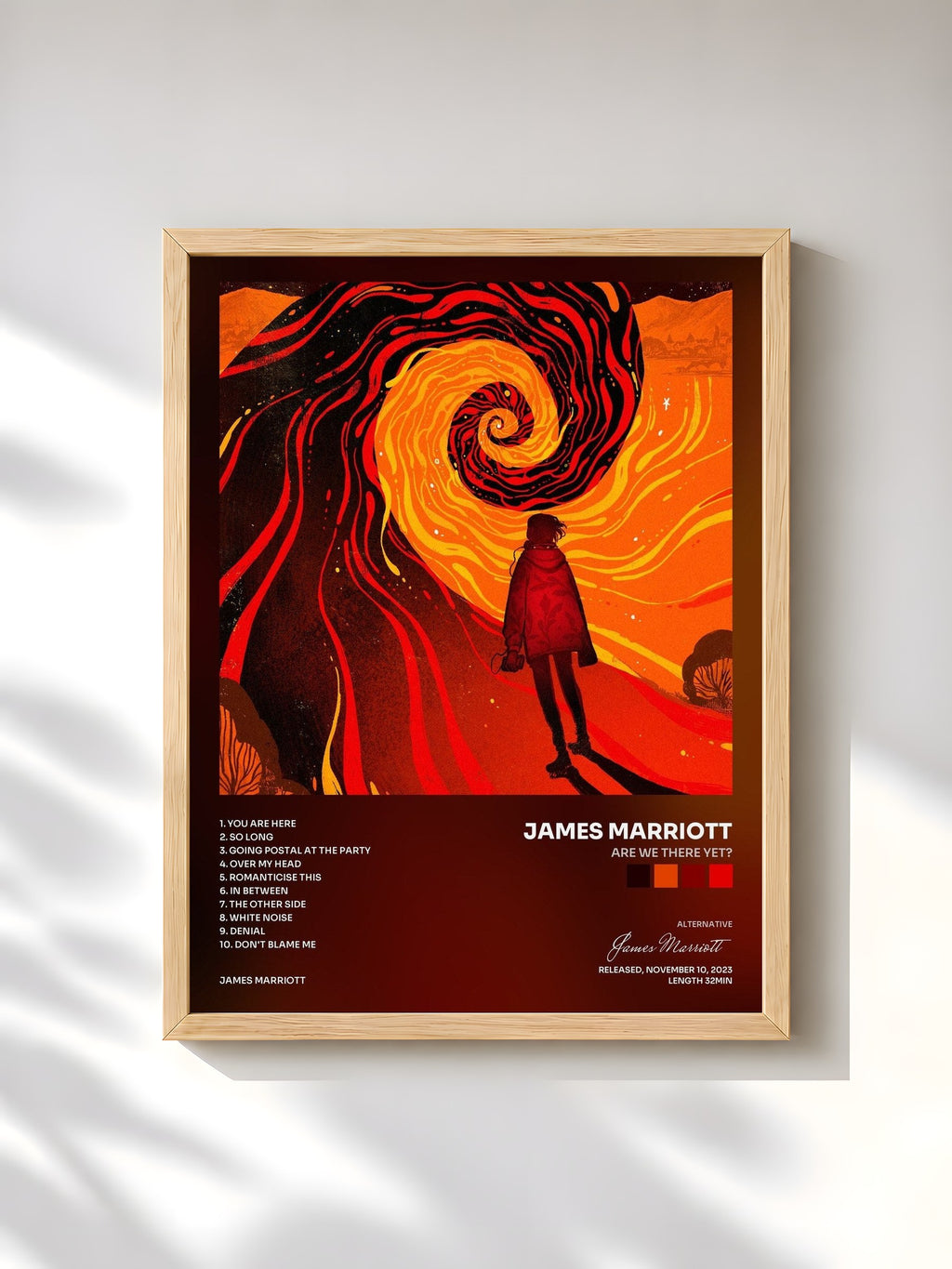 #bois Tableau de l'album Are We There Yet? de James Marriott, cadre en bois brut, imprimé et encadré en France