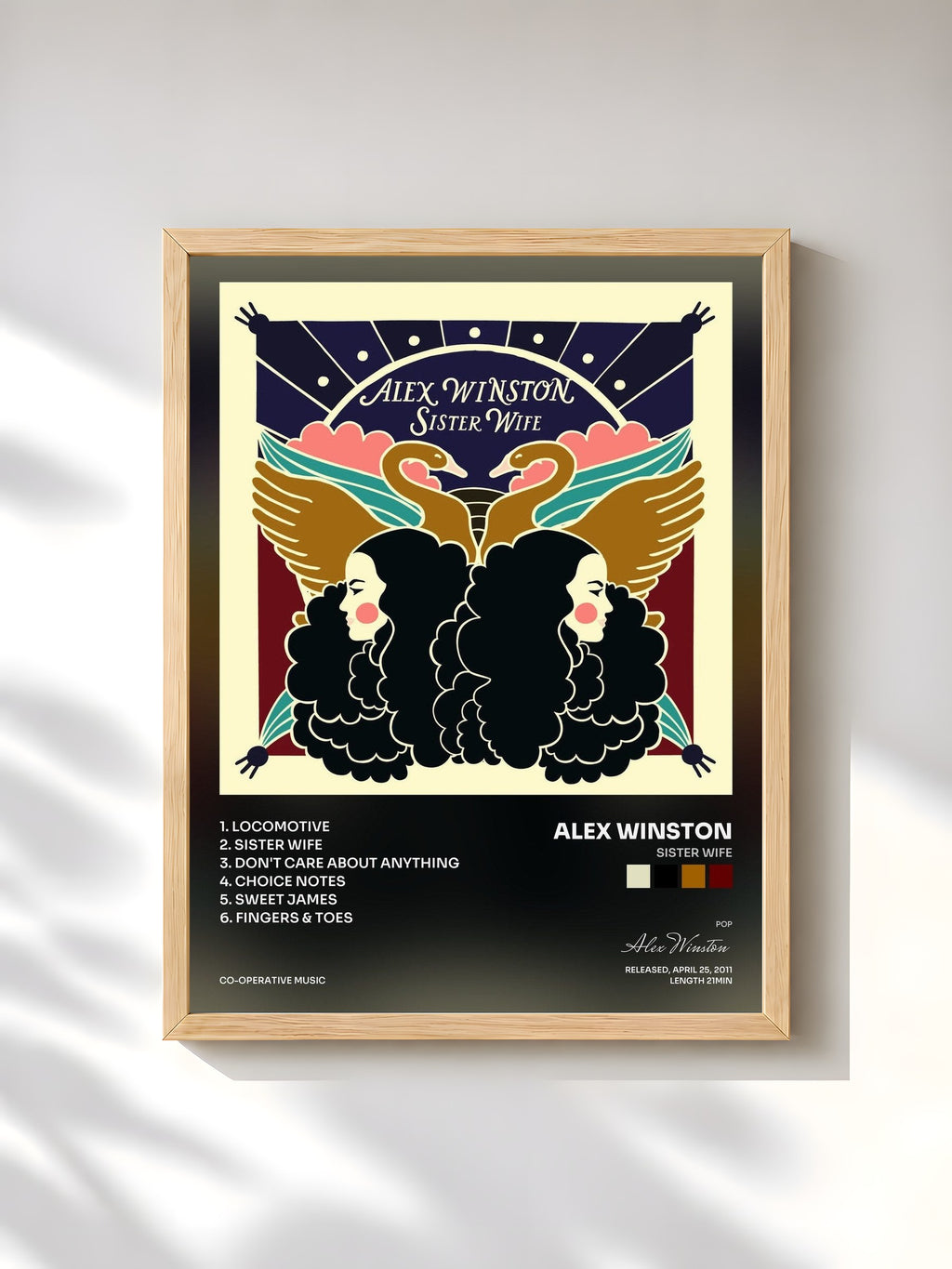 #bois Tableau de l'album Sister Wife de Alex Winston, cadre en bois brut, imprimé et encadré en France