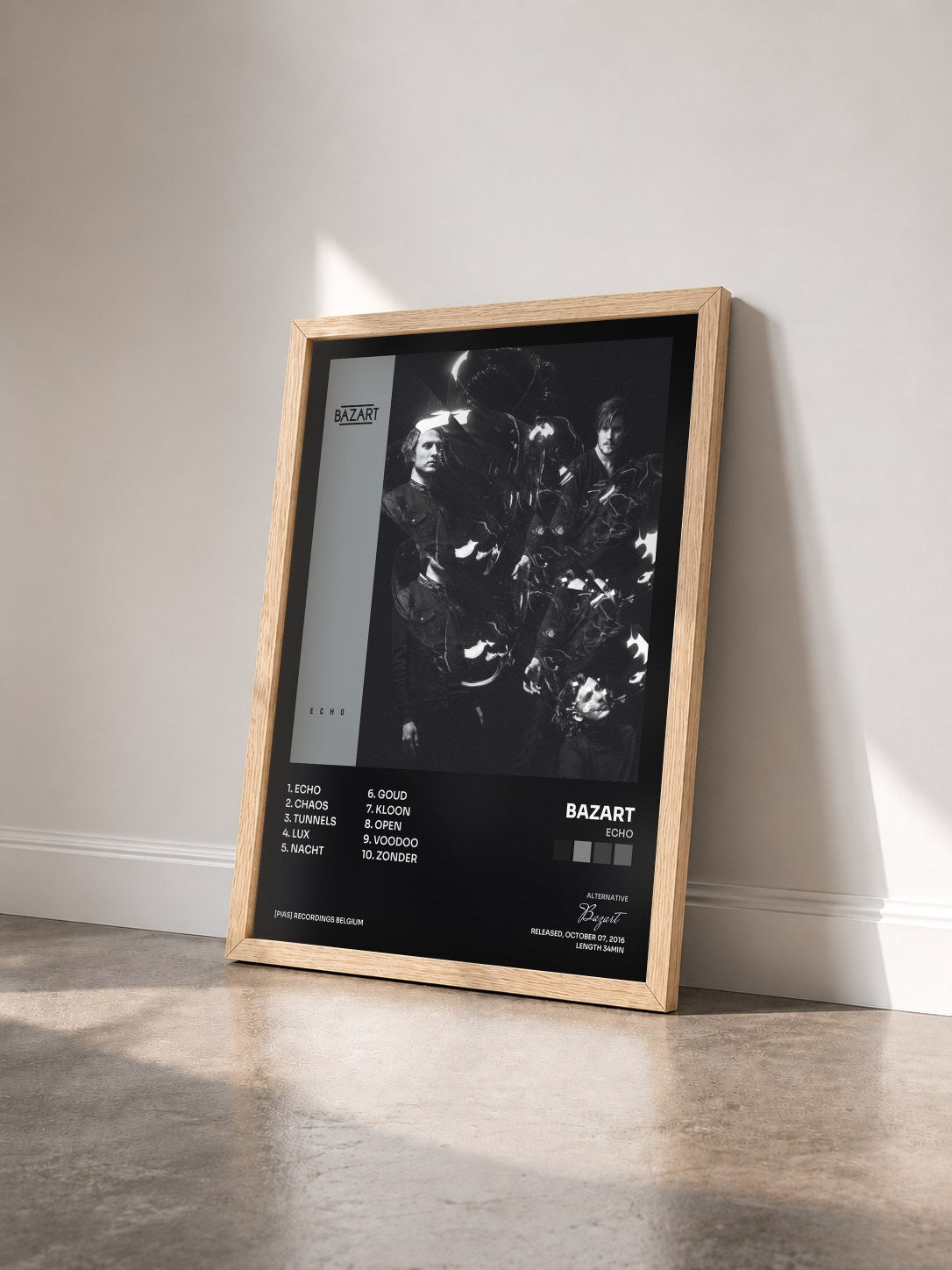 #bois Tableau de l'album Echo de Bazart vu de trois quarts, cadre en bois brut