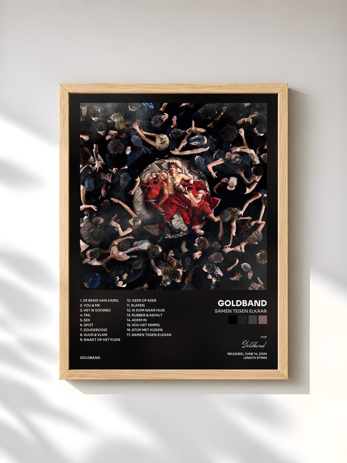#bois Tableau de l'album Samen Tegen Elkaar de Goldband, cadre en bois brut, imprimé et encadré en France