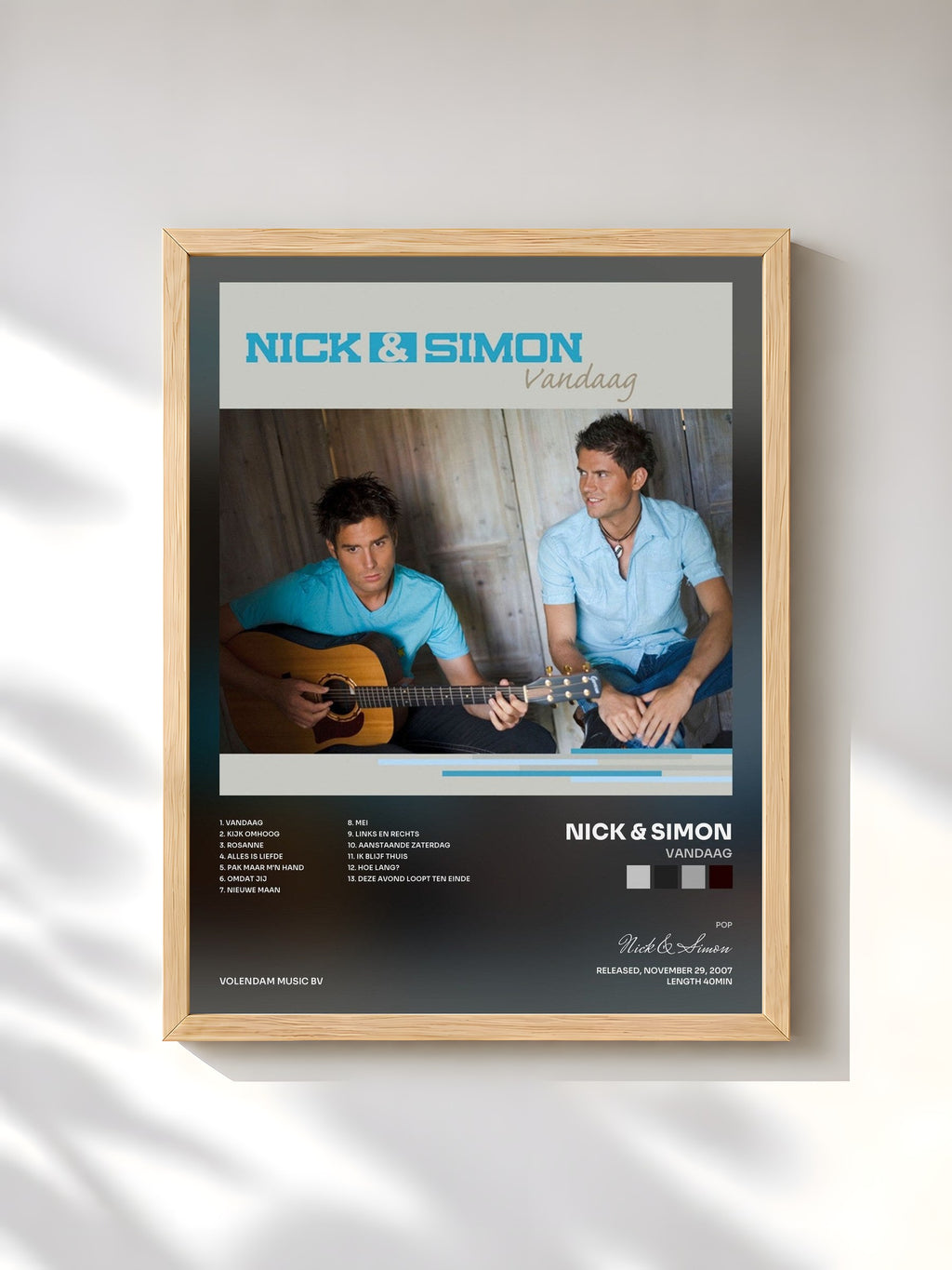 #bois Tableau de l'album Vandaag de Nick & Simon, cadre en bois brut, imprimé et encadré en France