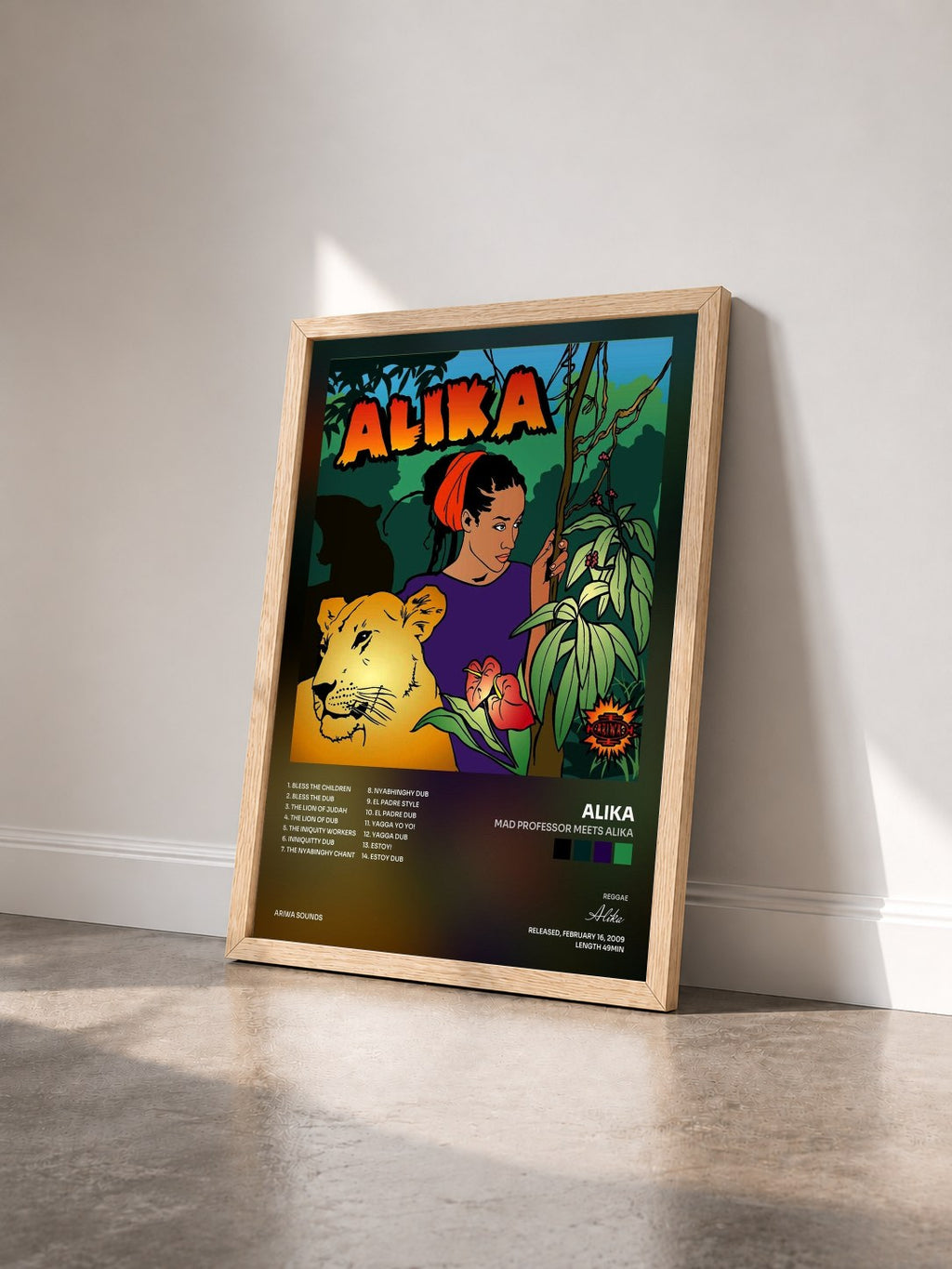 #bois Tableau de l'album Mad Professor Meets Alika de Alika vu de trois quarts, cadre en bois brut