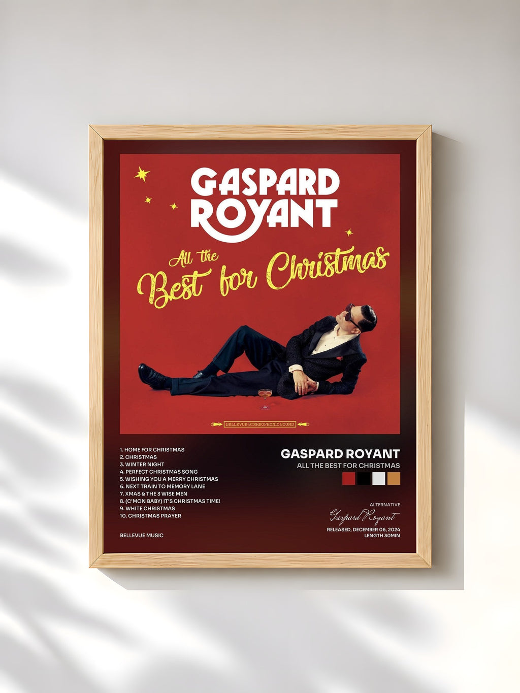 #bois Tableau de l'album All The Best For Christmas de Gaspard Royant, cadre en bois brut, imprimé et encadré en France