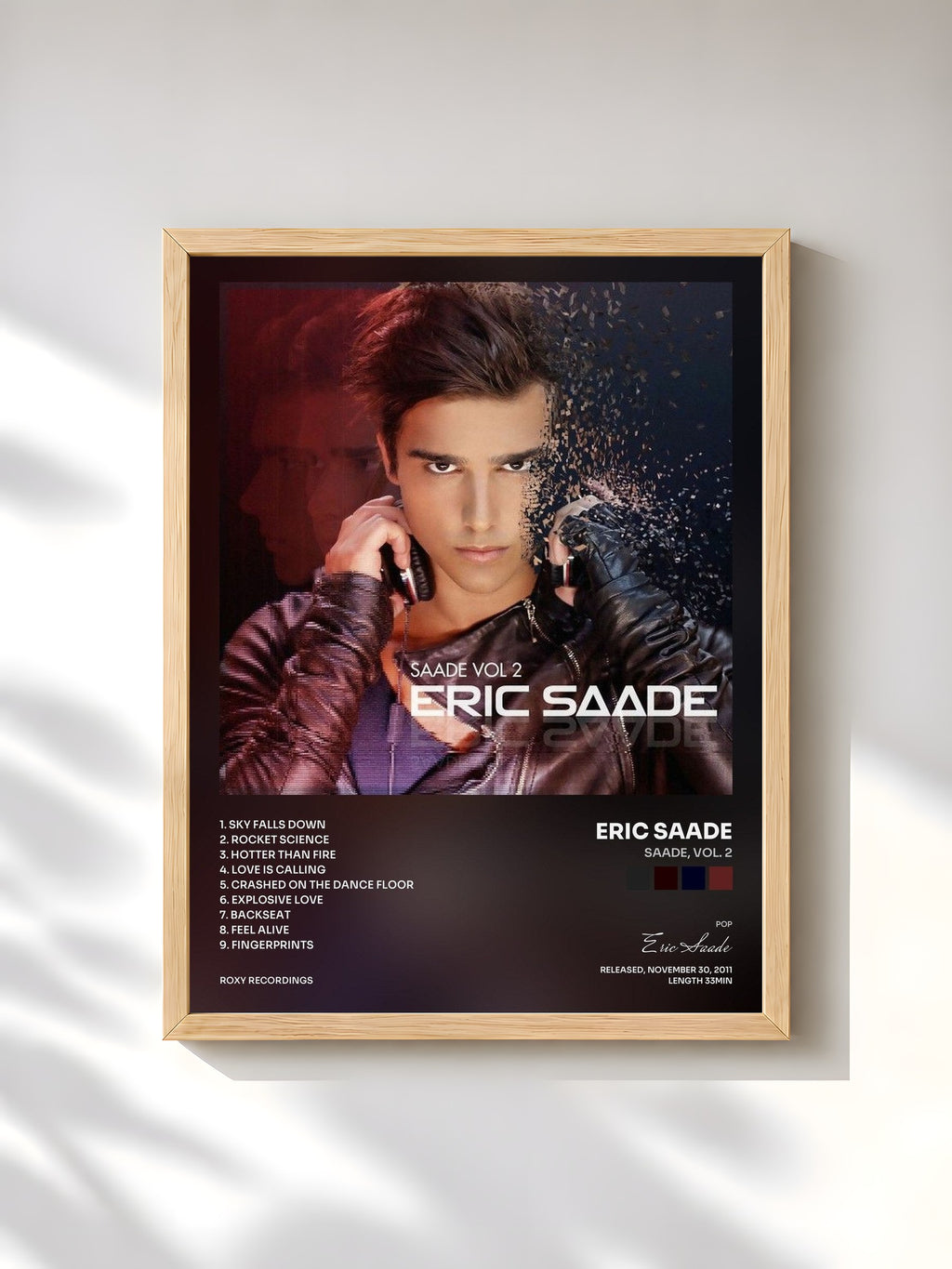 #bois Tableau de l'album Saade, Vol. 2 de Eric Saade, cadre en bois brut, imprimé et encadré en France