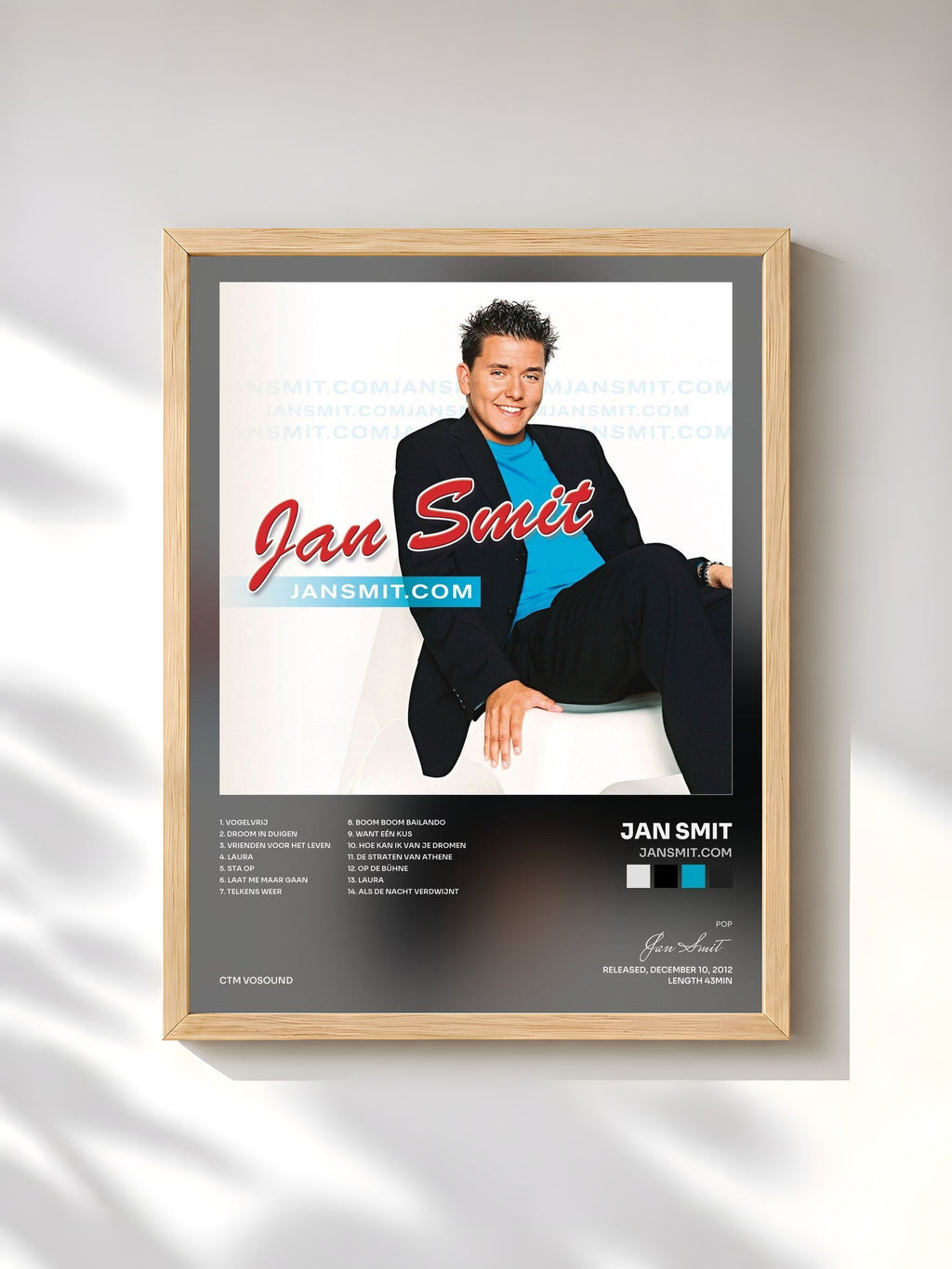 #bois Tableau de l'album JanSmit.com de Jan Smit, cadre en bois brut, imprimé et encadré en France