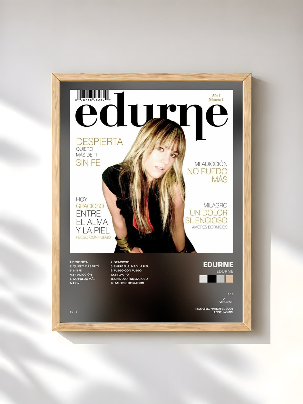 #bois Tableau de l'album Edurne de edurne, cadre en bois brut, imprimé et encadré en France