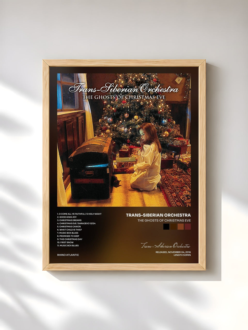 #bois Tableau de l'album The Ghosts of Christmas Eve de Trans-Siberian Orchestra, cadre en bois brut, imprimé et encadré en France