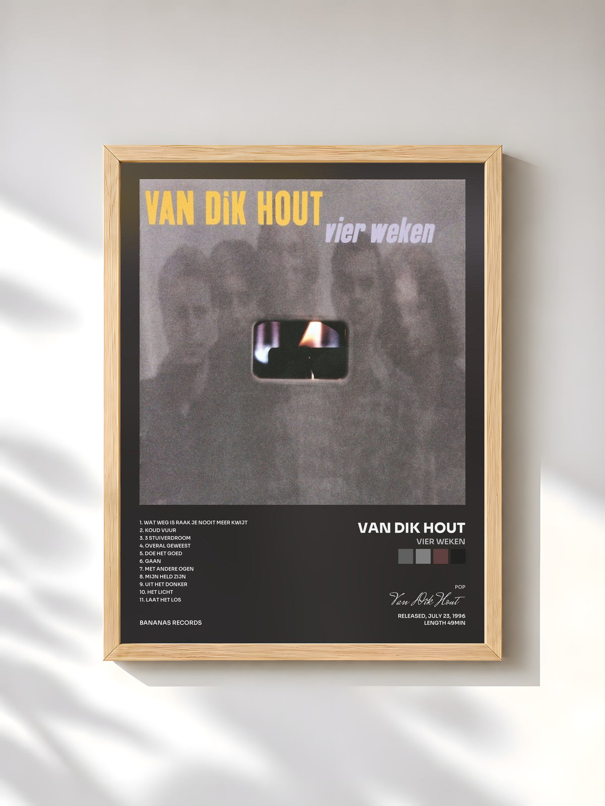 #bois Tableau de l'album Vier Weken de Van Dik Hout, cadre en bois brut, imprimé et encadré en France