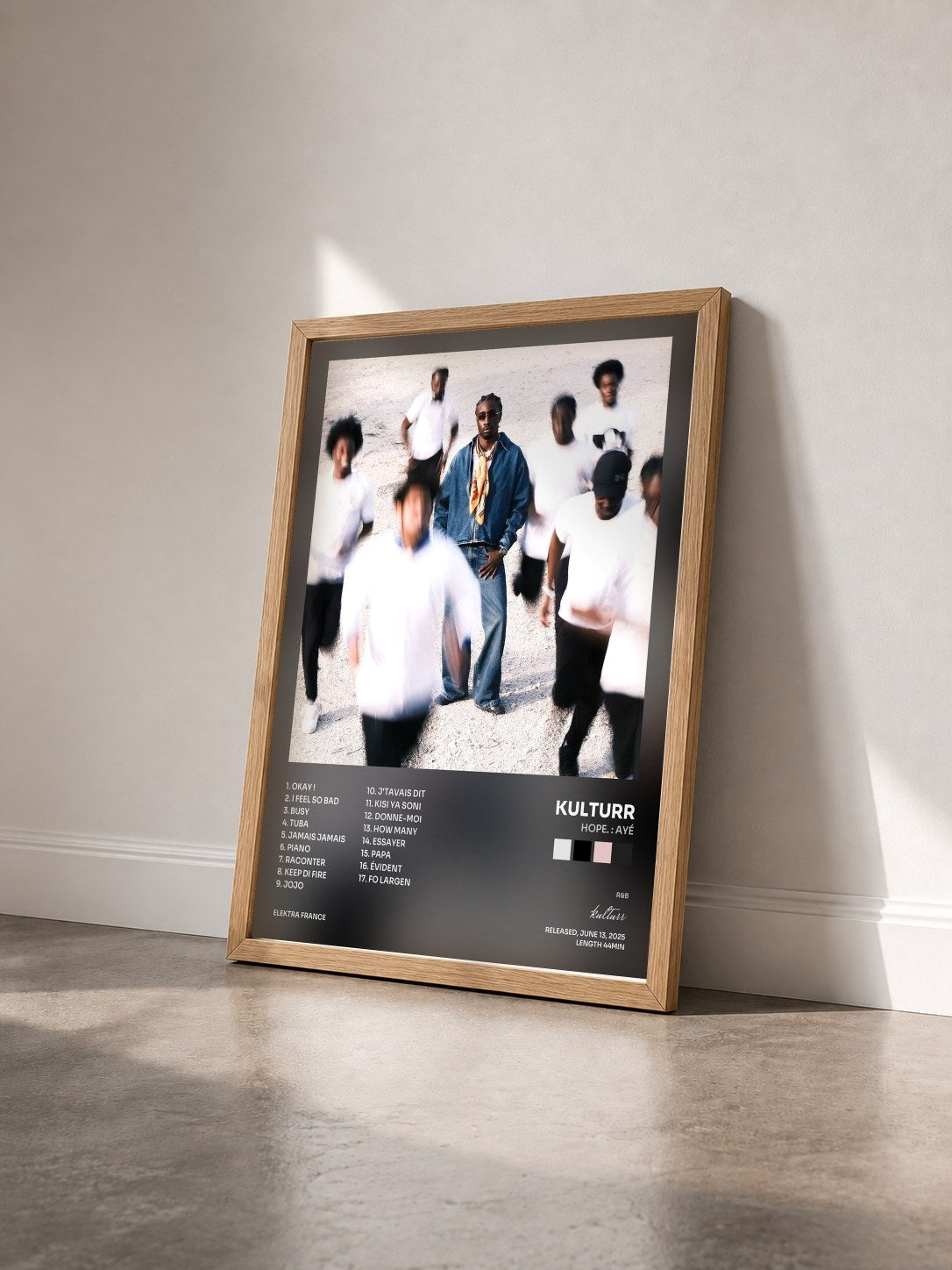 #bois Tableau de l'album HOPE. : Ayé de kulturr vu de trois quarts, cadre en bois brut