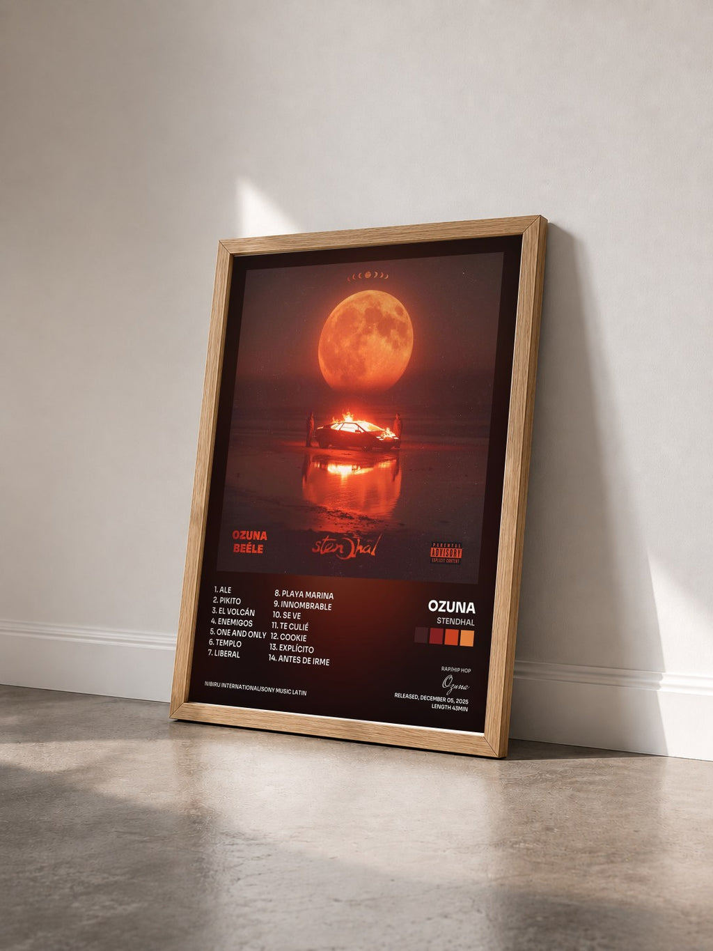 #bois Tableau de l'album Stendhal de Ozuna vu de trois quarts, cadre en bois brut