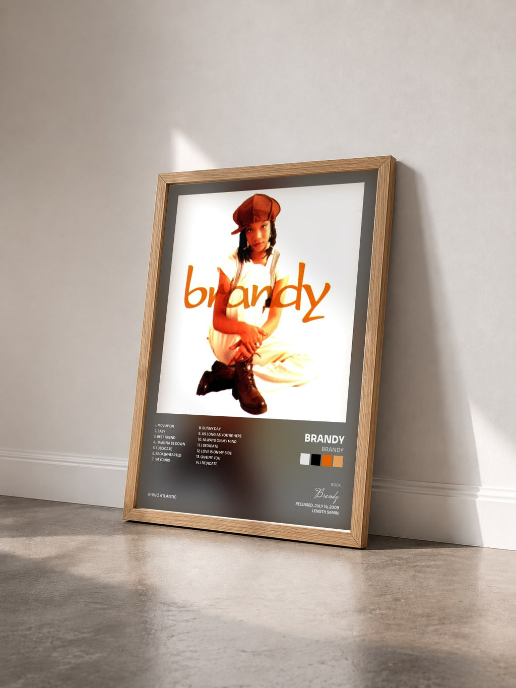#bois Tableau de l'album Brandy de Brandy vu de trois quarts, cadre en bois brut