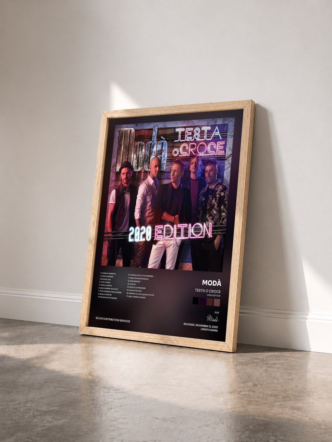 #bois Tableau de l'album Testa o croce (2020 Edition) de Modà vu de trois quarts, cadre en bois brut