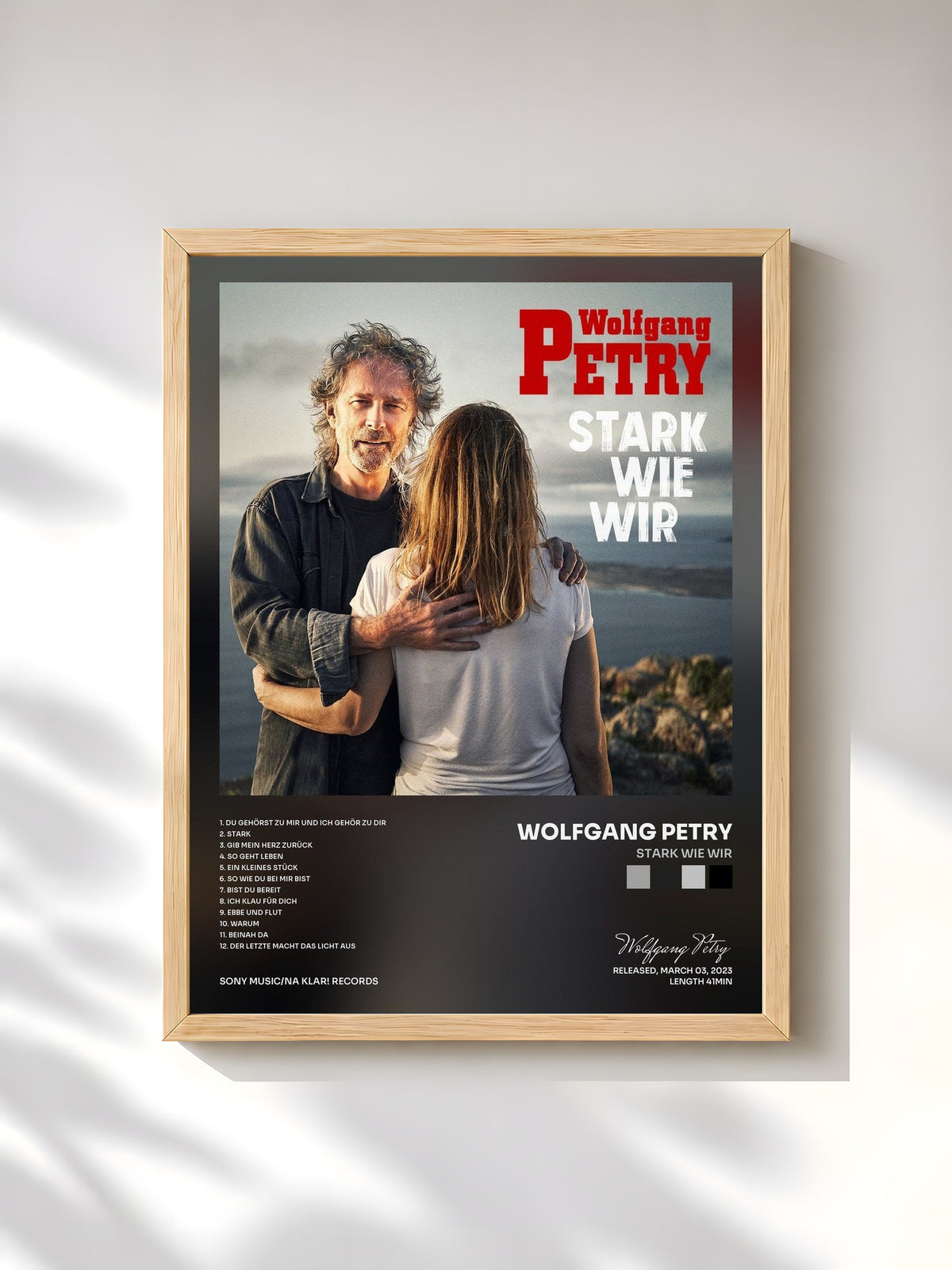 #bois Tableau de l'album Stark wie wir de Wolfgang Petry, cadre en bois brut, imprimé et encadré en France