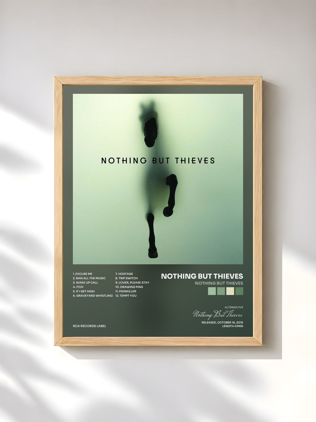 #bois Tableau de l'album Nothing But Thieves de Nothing But Thieves, cadre en bois brut, imprimé et encadré en France