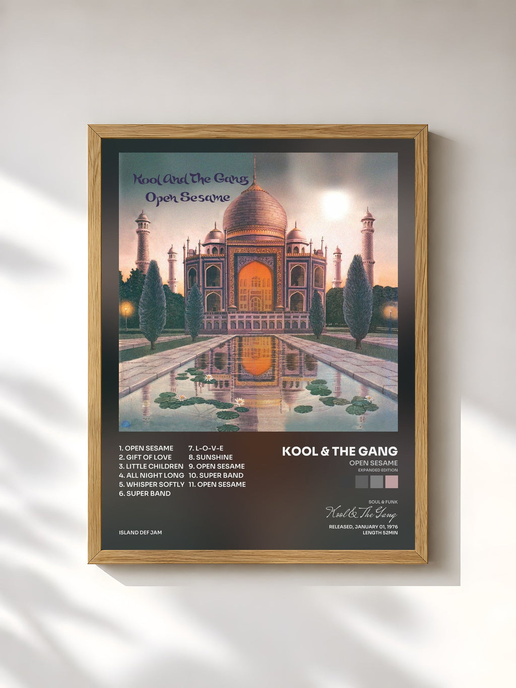 #bois Tableau de l'album Open Sesame (Expanded Edition) de Kool & The Gang, cadre en bois brut, imprimé et encadré en France