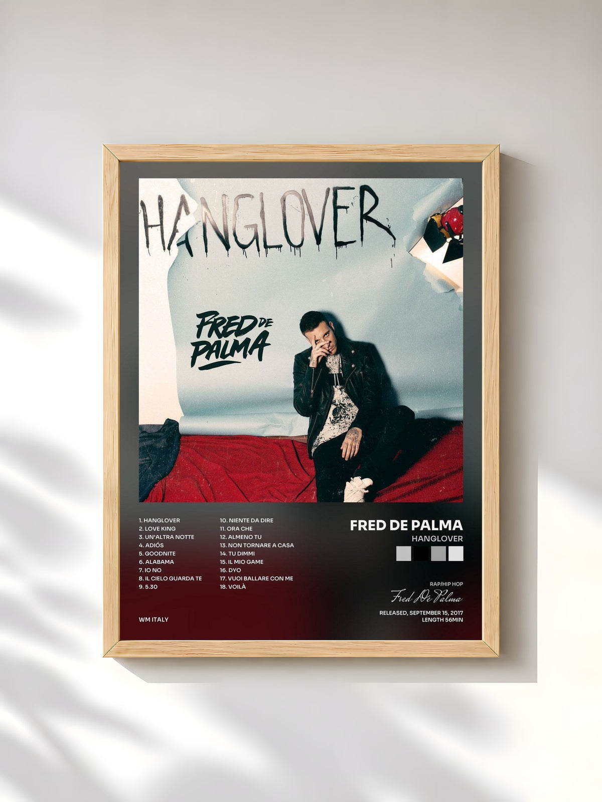 #bois Tableau de l'album Hanglover de Fred De Palma, cadre en bois brut, imprimé et encadré en France