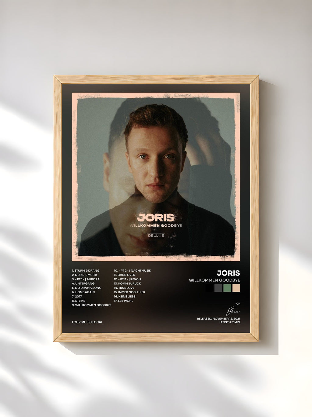 #bois Tableau de l'album Willkommen Goodbye de Joris, cadre en bois brut, imprimé et encadré en France