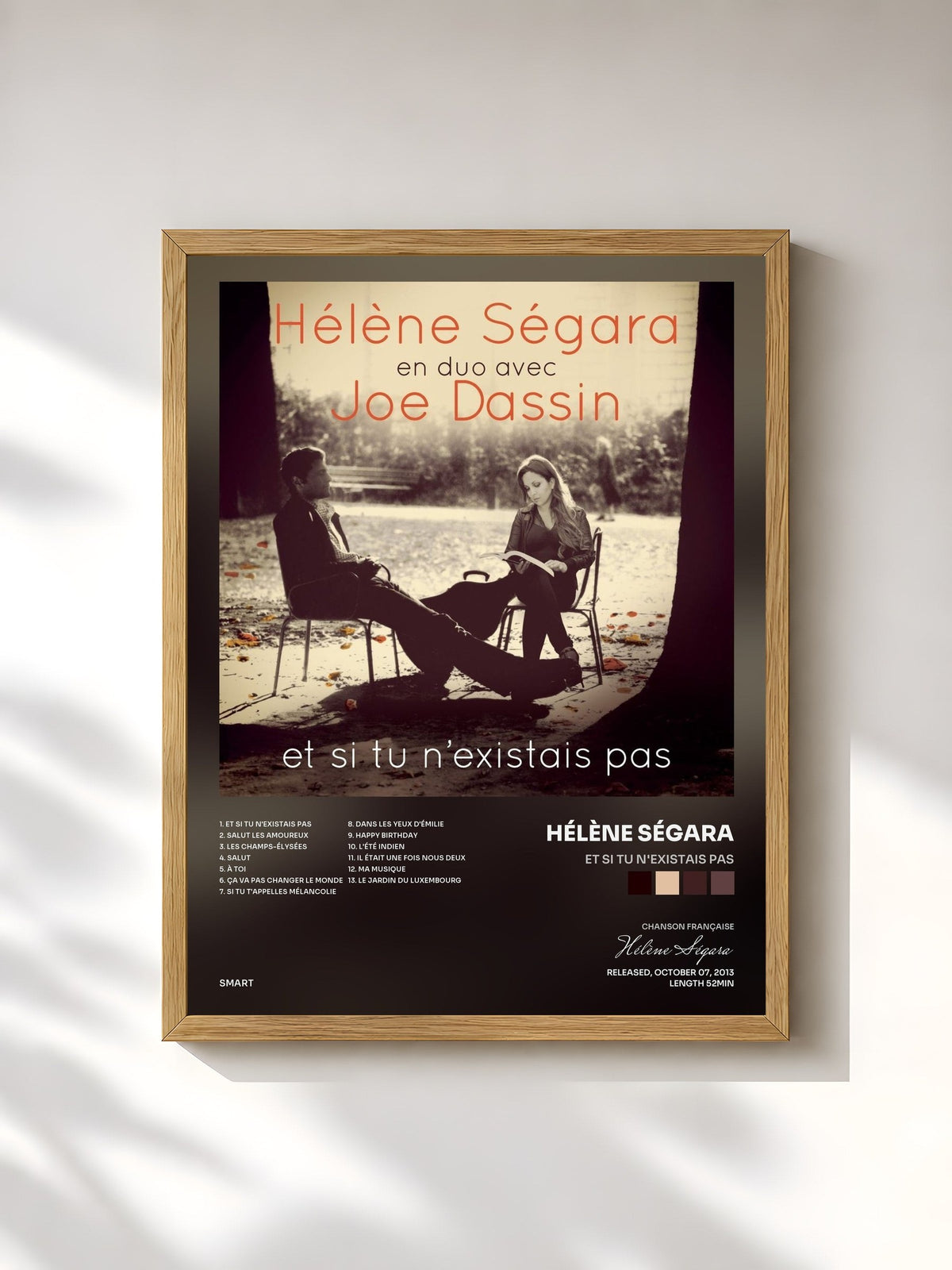 #bois Tableau de l'album Et si tu n'existais pas de Hélène Ségara, cadre en bois brut, imprimé et encadré en France