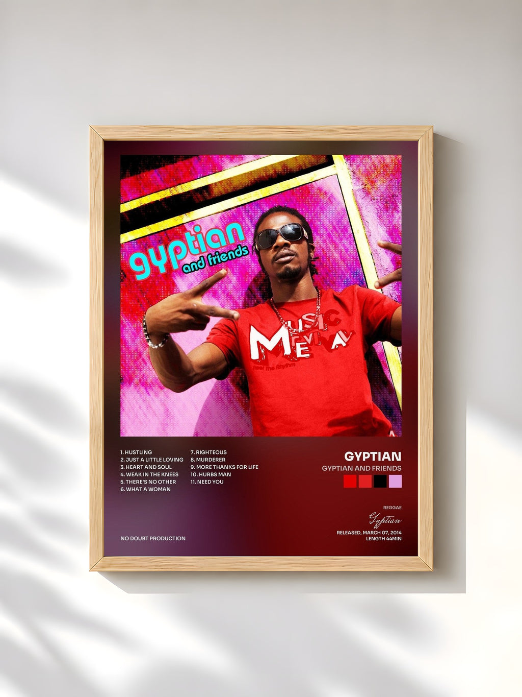 #bois Tableau de l'album Gyptian And Friends de Gyptian, cadre en bois brut, imprimé et encadré en France