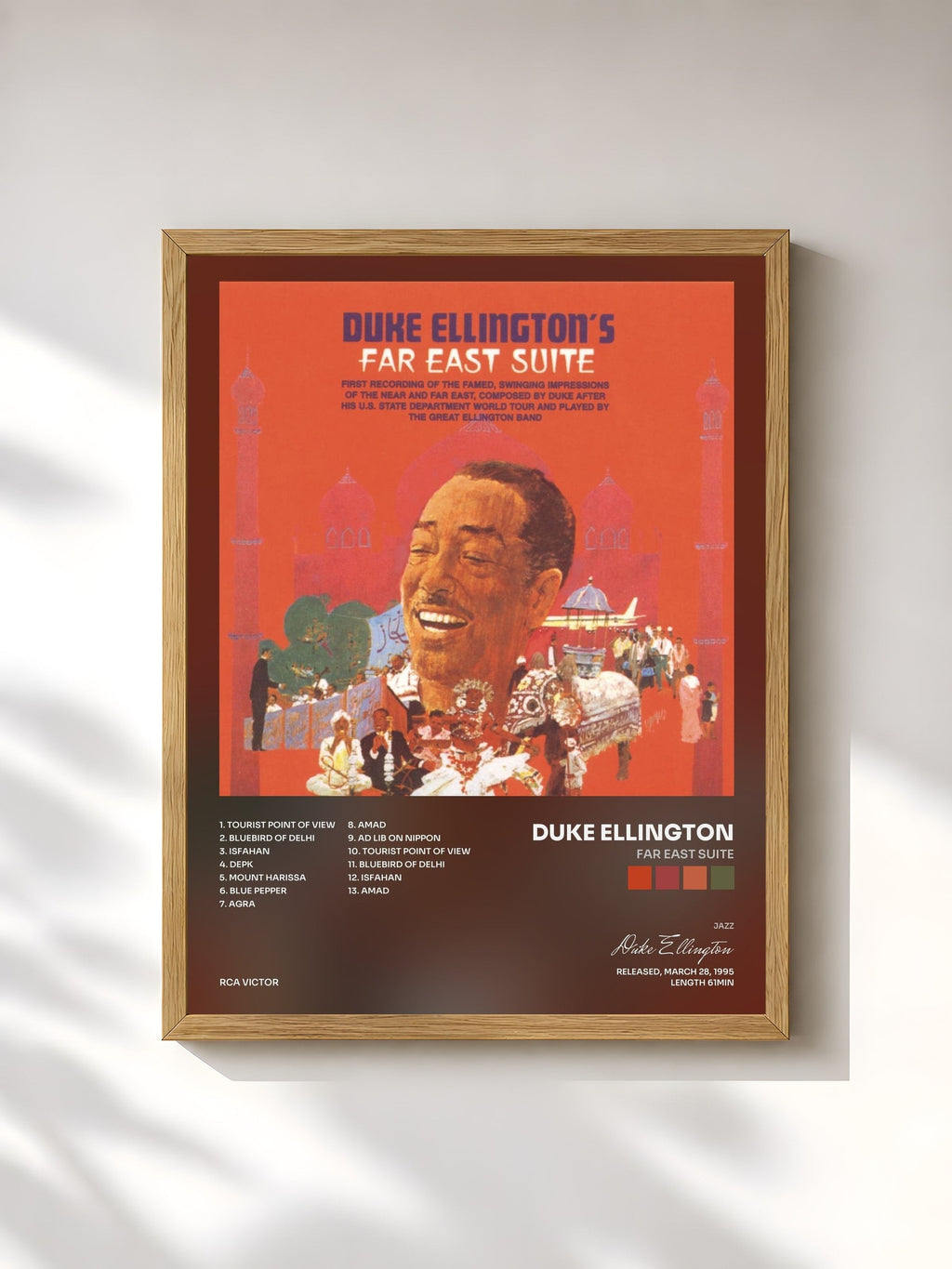 #bois Tableau de l'album Far East Suite de Duke Ellington, cadre en bois brut, imprimé et encadré en France