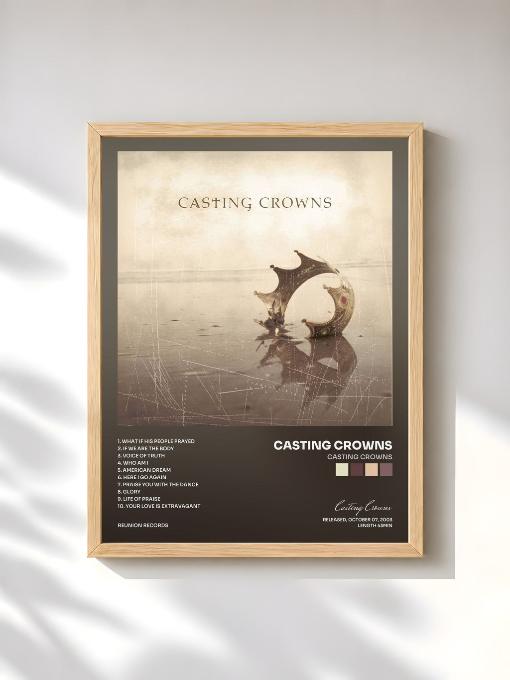 #bois Tableau de l'album Casting Crowns de Casting Crowns, cadre en bois brut, imprimé et encadré en France