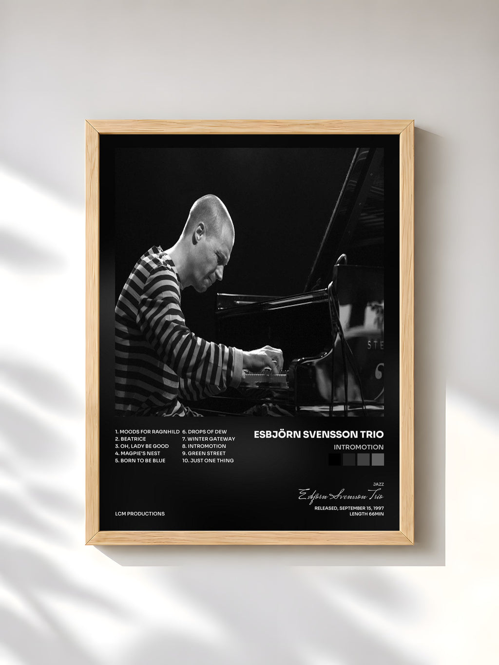 #bois Tableau de l'album Intromotion de Esbjörn Svensson Trio, cadre en bois brut, imprimé et encadré en France