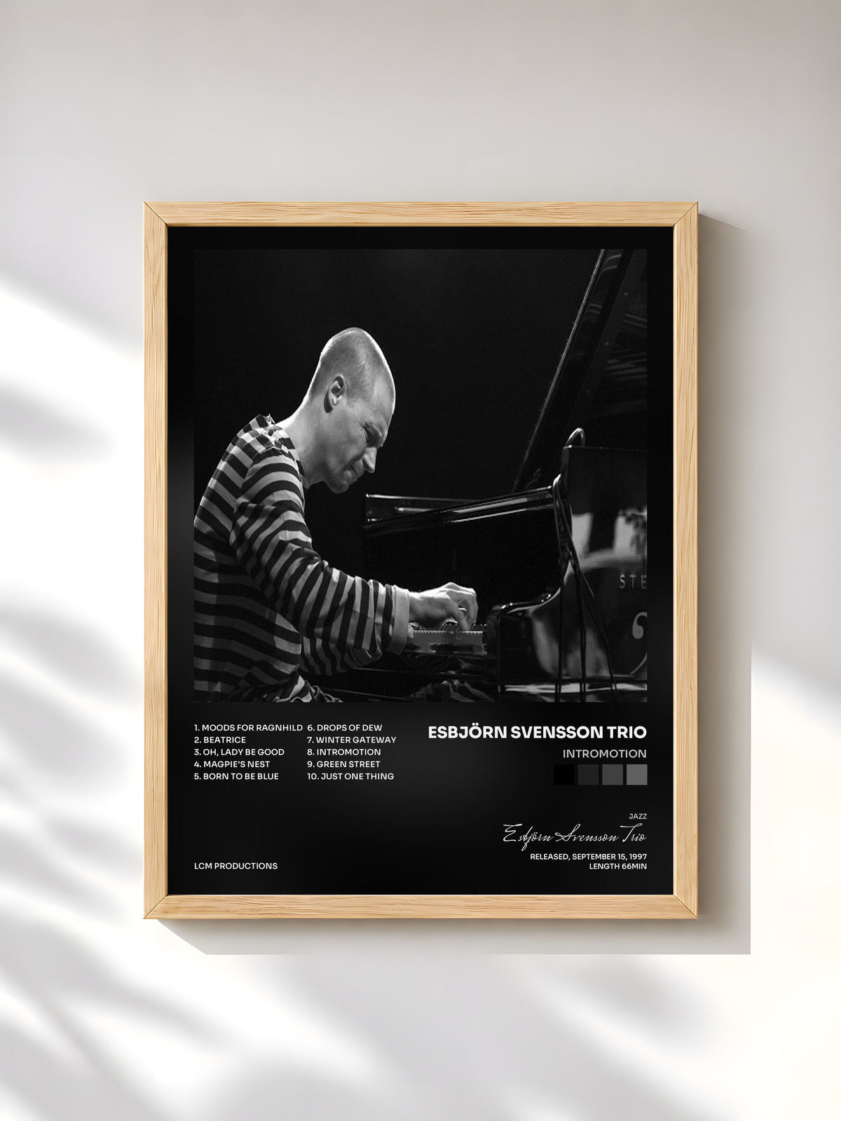 #bois Tableau de l'album Intromotion de Esbjörn Svensson Trio, cadre en bois brut, imprimé et encadré en France