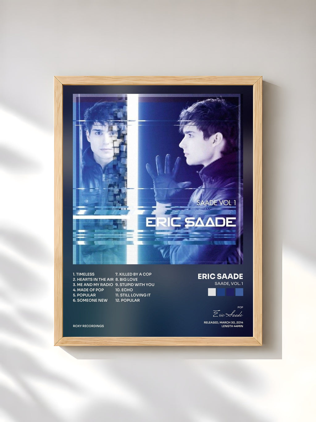 #bois Tableau de l'album Saade, Vol. 1 de Eric Saade, cadre en bois brut, imprimé et encadré en France