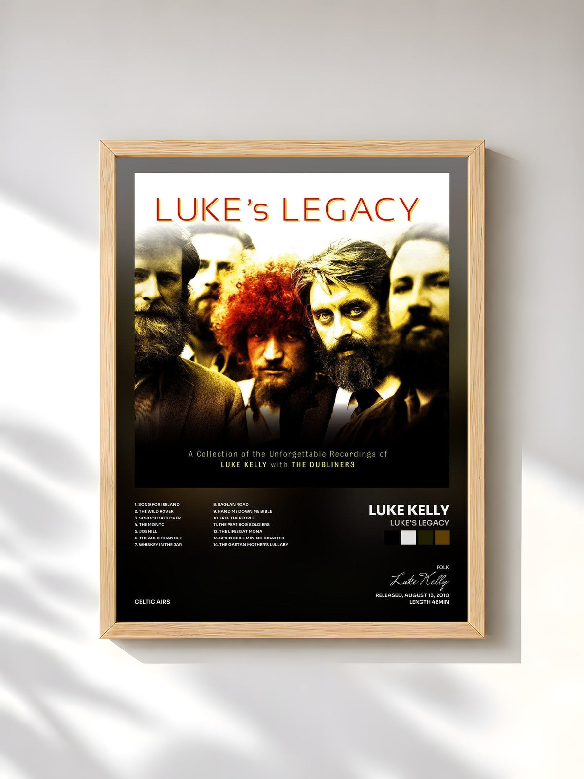 #bois Tableau de l'album Luke's Legacy de Luke Kelly, cadre en bois brut, imprimé et encadré en France