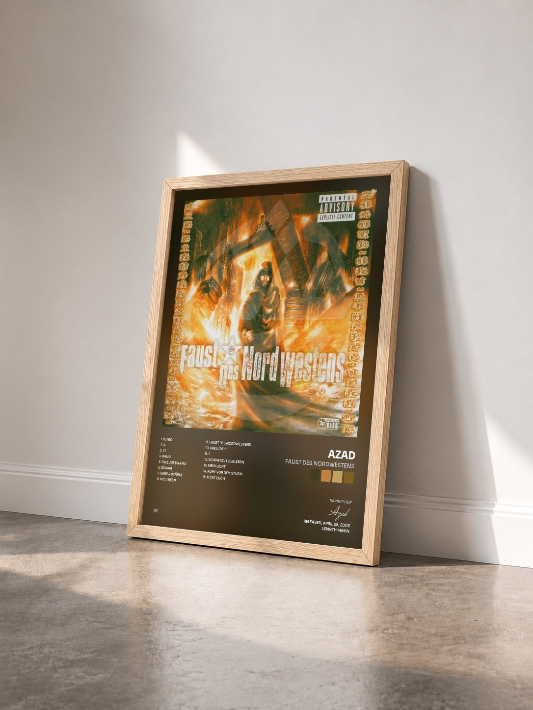 #bois Tableau de l'album Faust des Nordwestens de Azad vu de trois quarts, cadre en bois brut