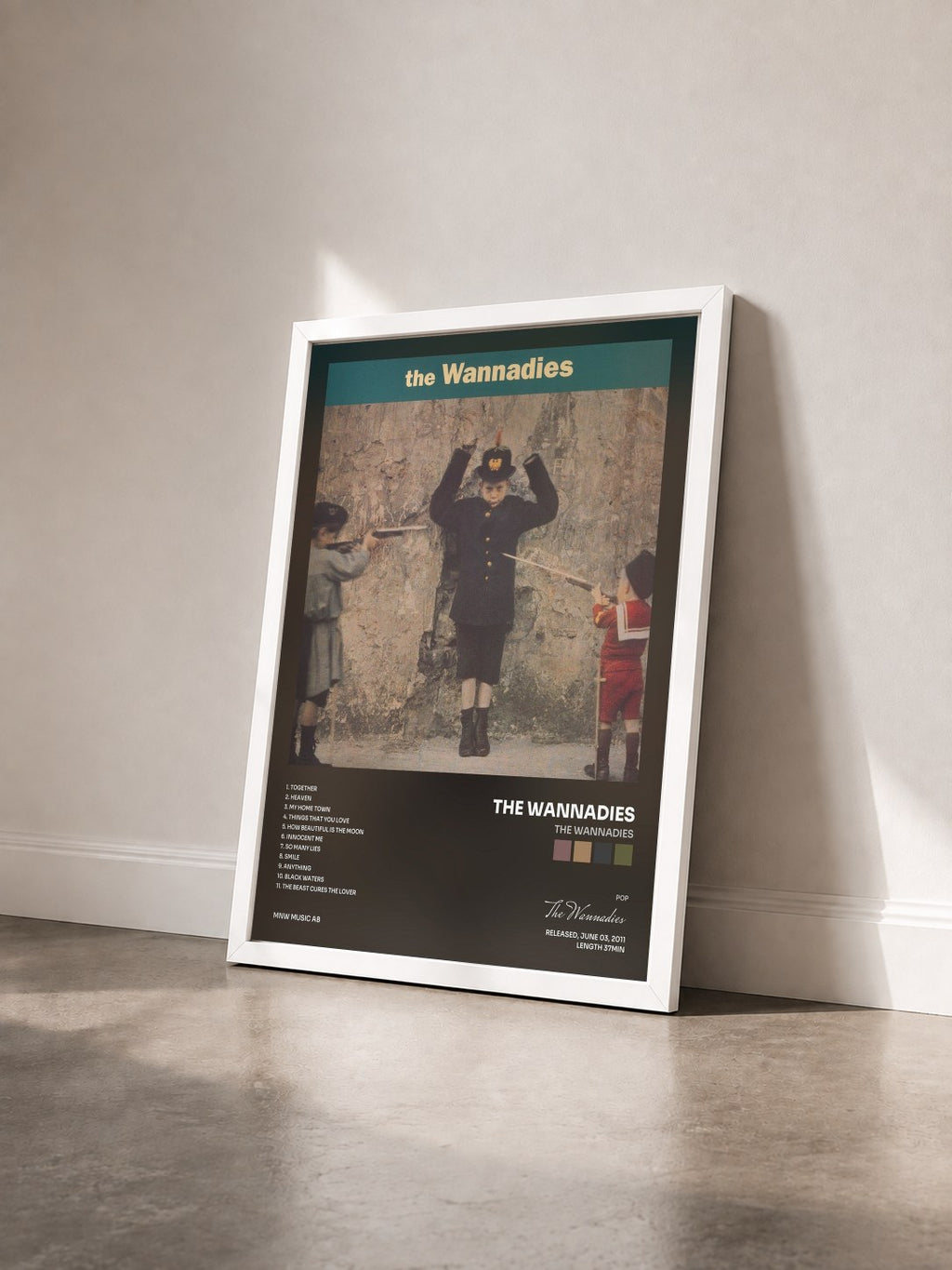 #blanc Tableau de l'album The Wannadies de The Wannadies vu de trois quarts, cadre blanc