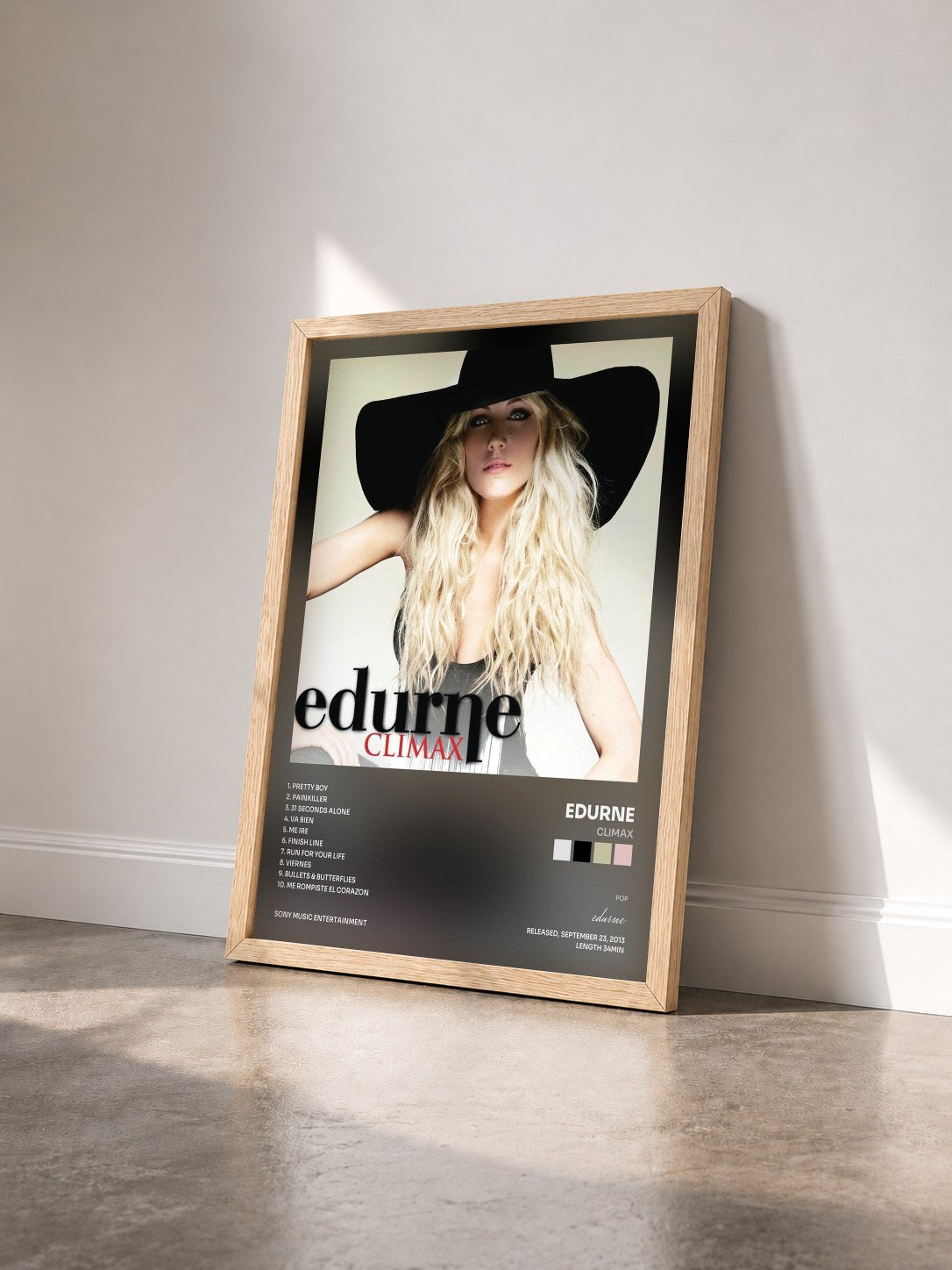 #bois Tableau de l'album Climax de edurne vu de trois quarts, cadre en bois brut