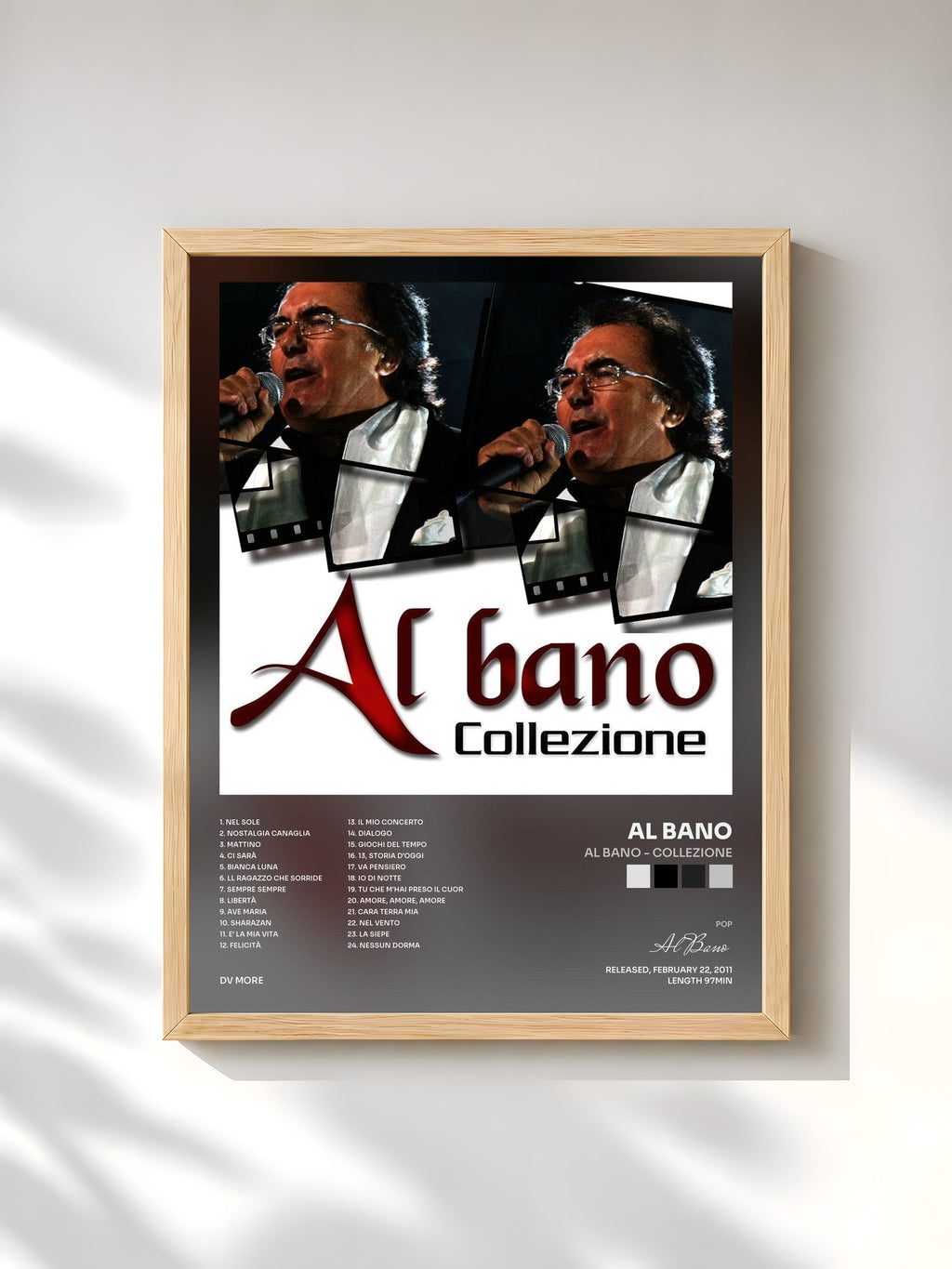 #bois Tableau de l'album Al Bano - Collezione de Al Bano, cadre en bois brut, imprimé et encadré en France
