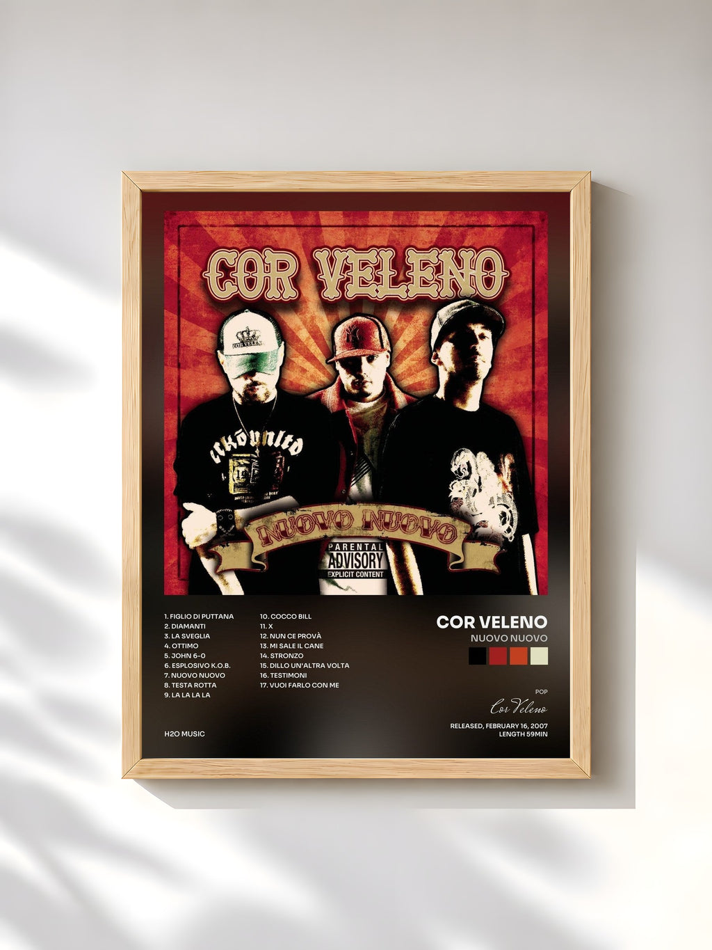 #bois Tableau de l'album Nuovo Nuovo de Cor Veleno, cadre en bois brut, imprimé et encadré en France