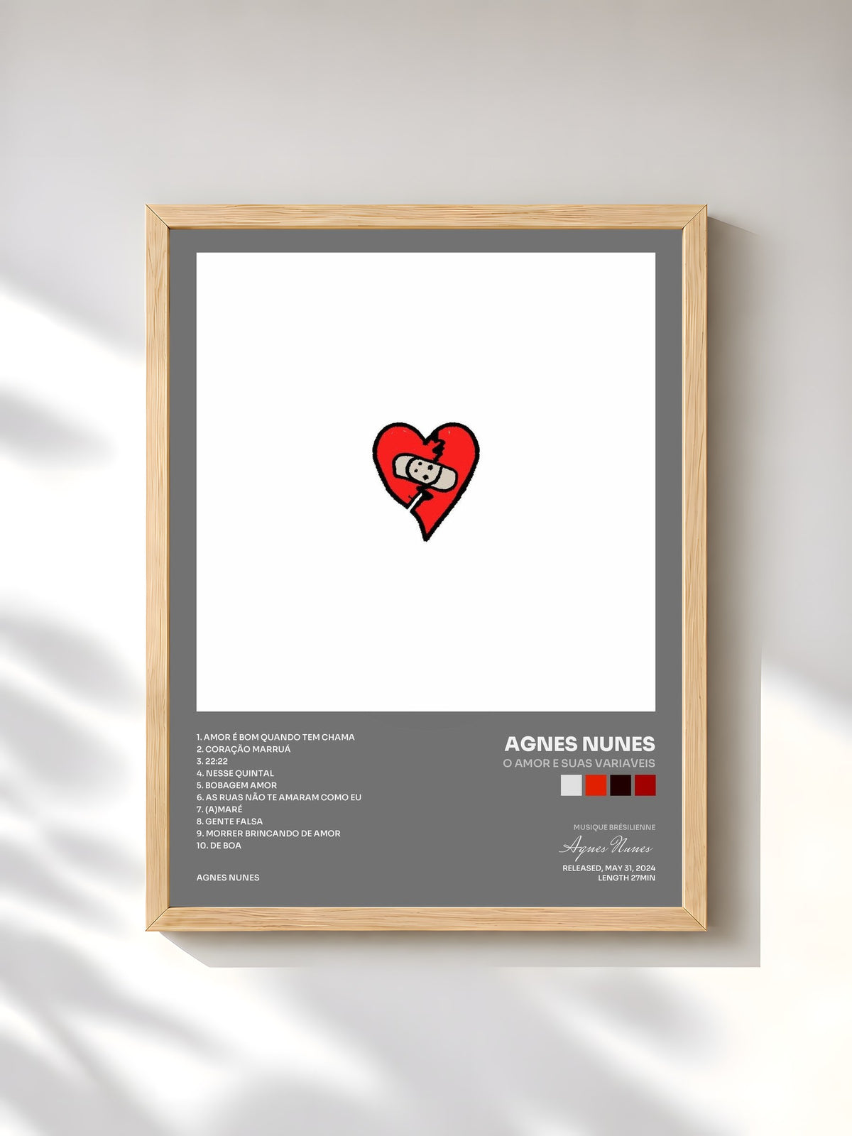 #bois Tableau de l'album O Amor e Suas Variáveis de Agnes Nunes, cadre en bois brut, imprimé et encadré en France