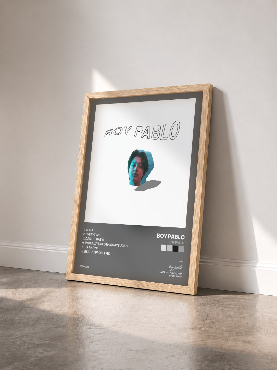 #bois Tableau de l'album Roy Pablo de boy pablo vu de trois quarts, cadre en bois brut